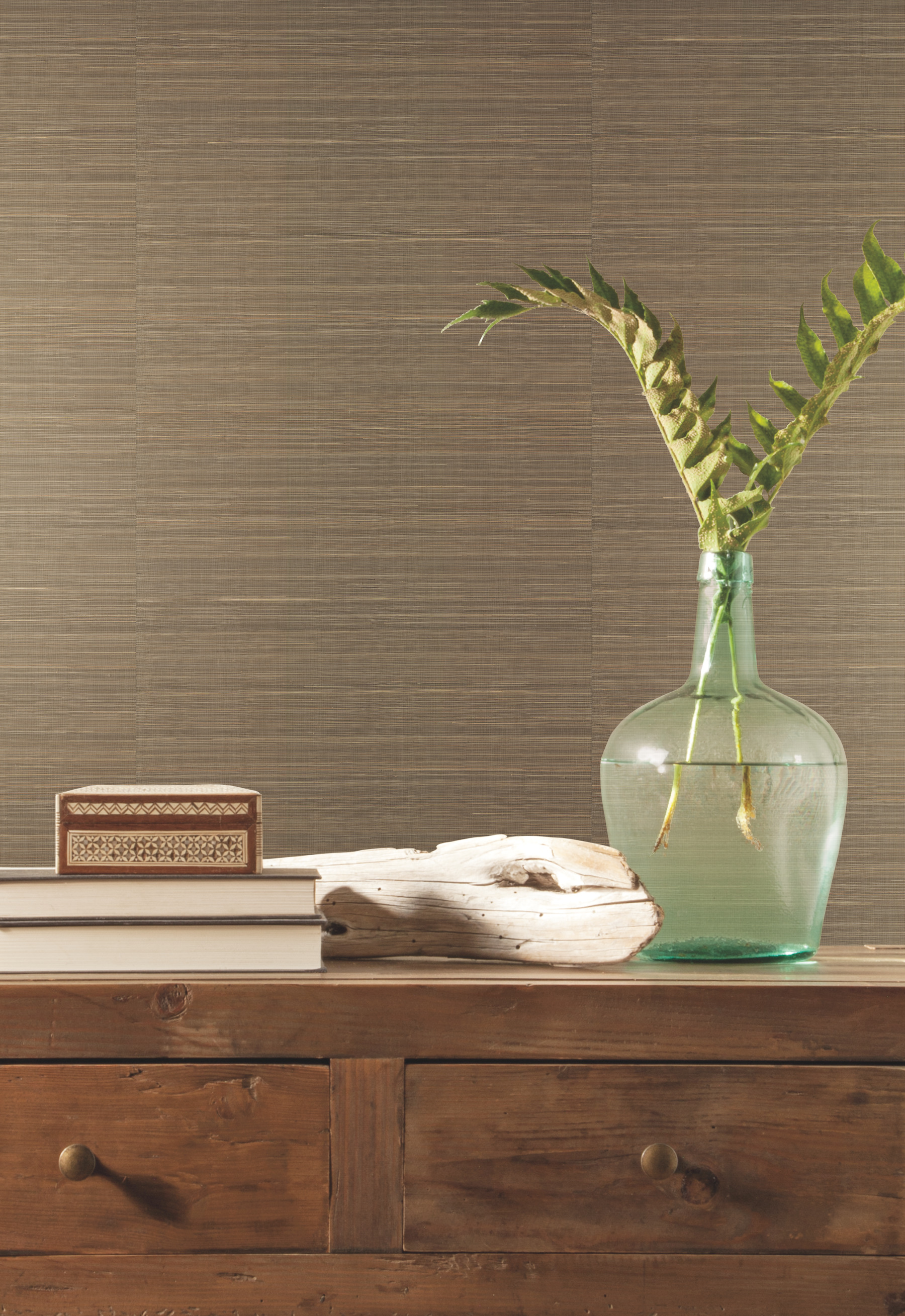 Brown Abaca Weave Wallpaper