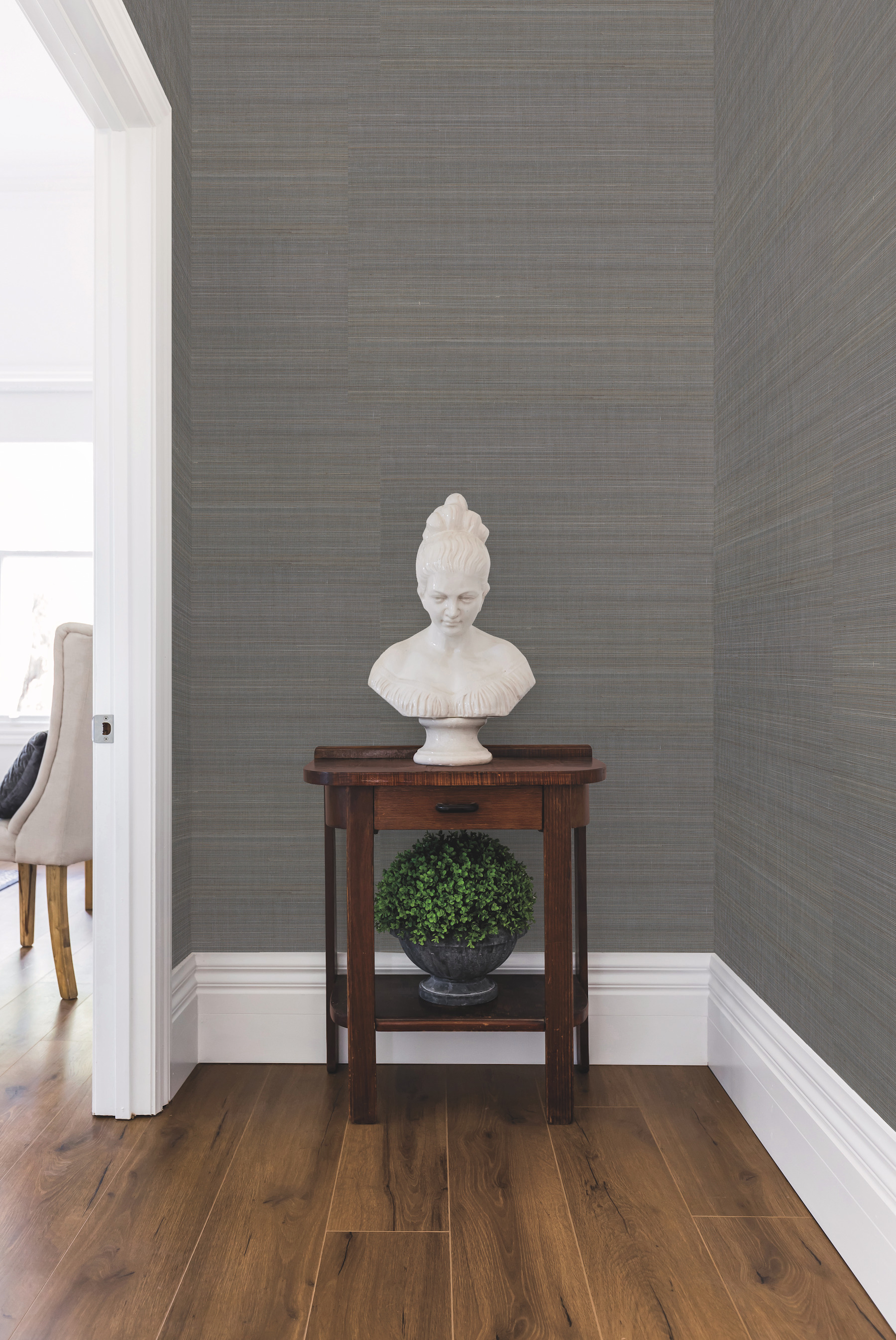 Black Abaca Weave Wallpaper