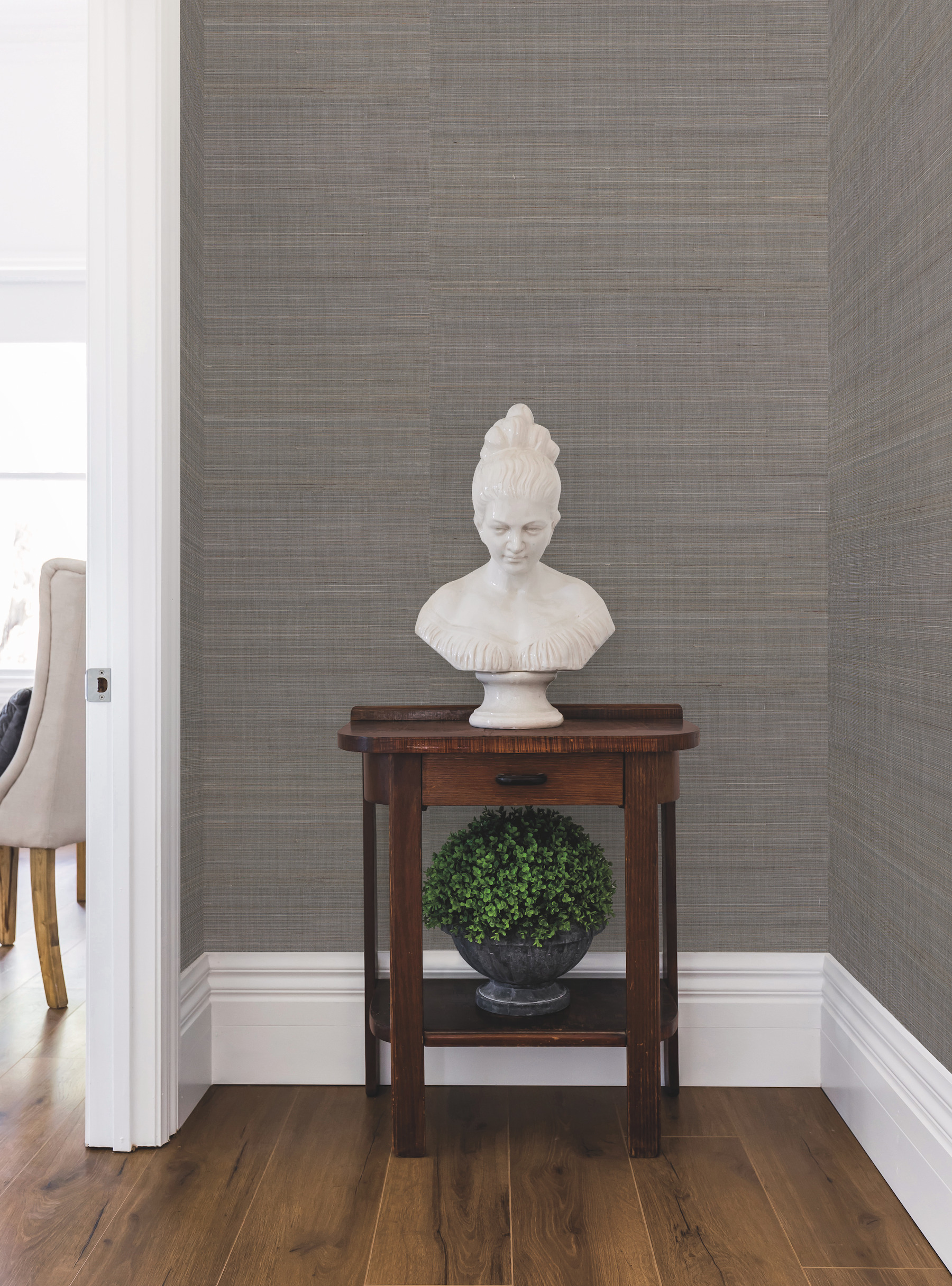 Black Abaca Weave Wallpaper