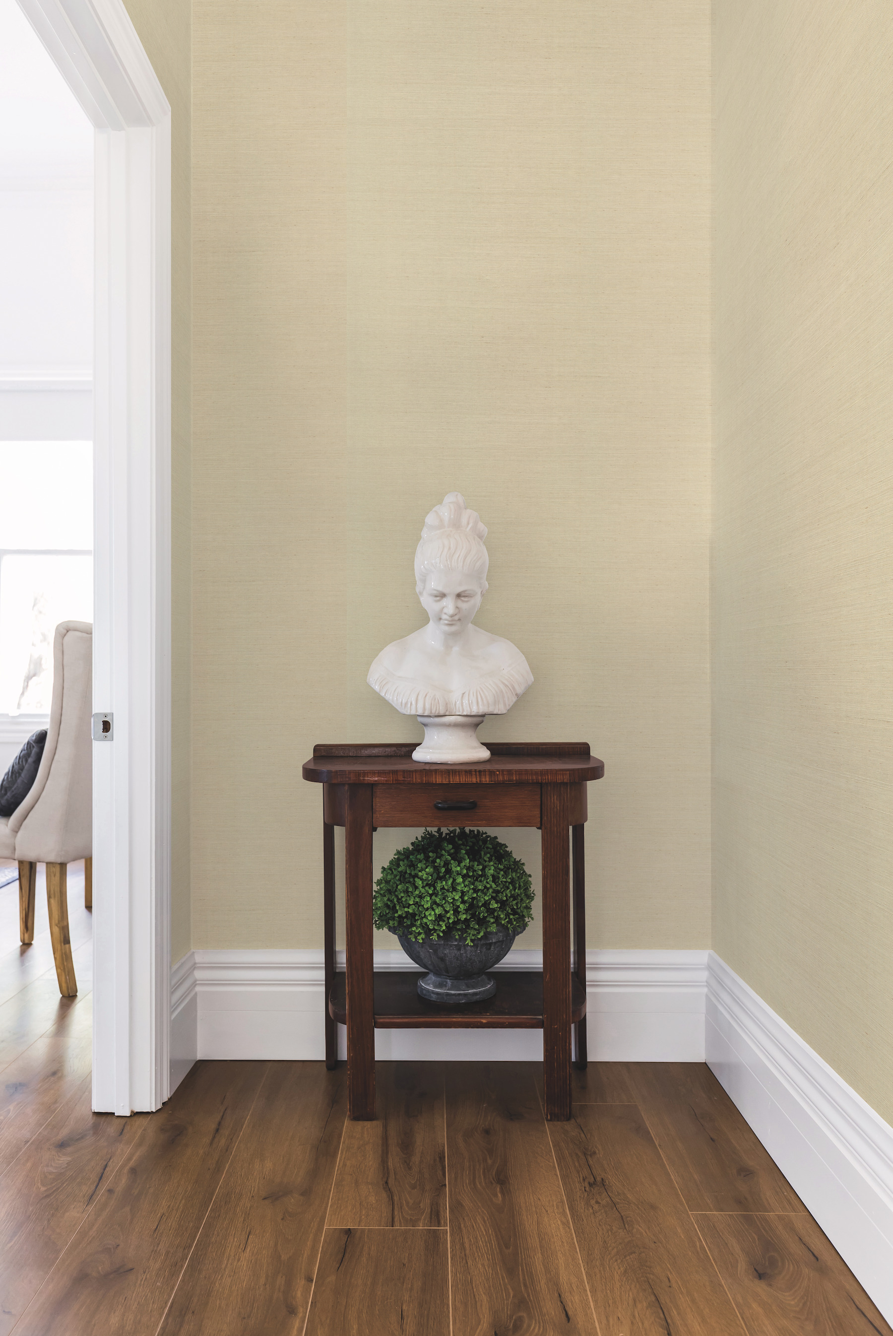 Grey & Taupe Sisal Grasscloth Wallpaper