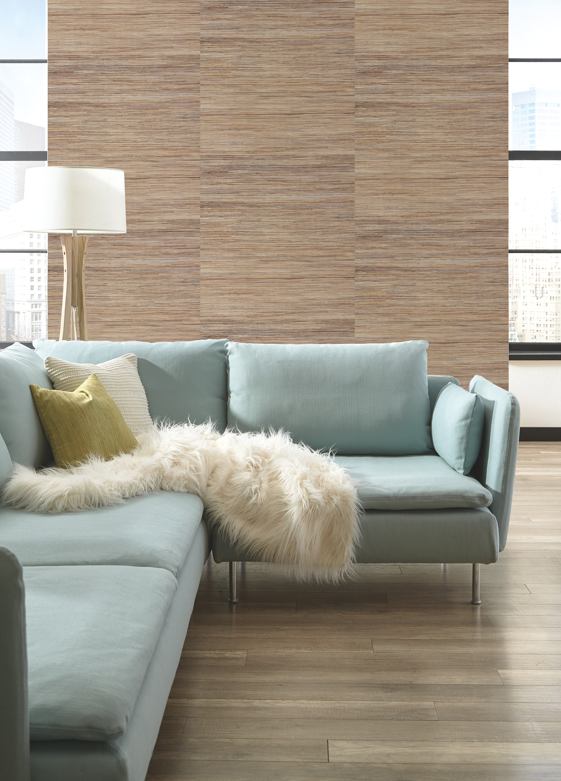 Metallic Raw Jute Grasscloth Wallpaper