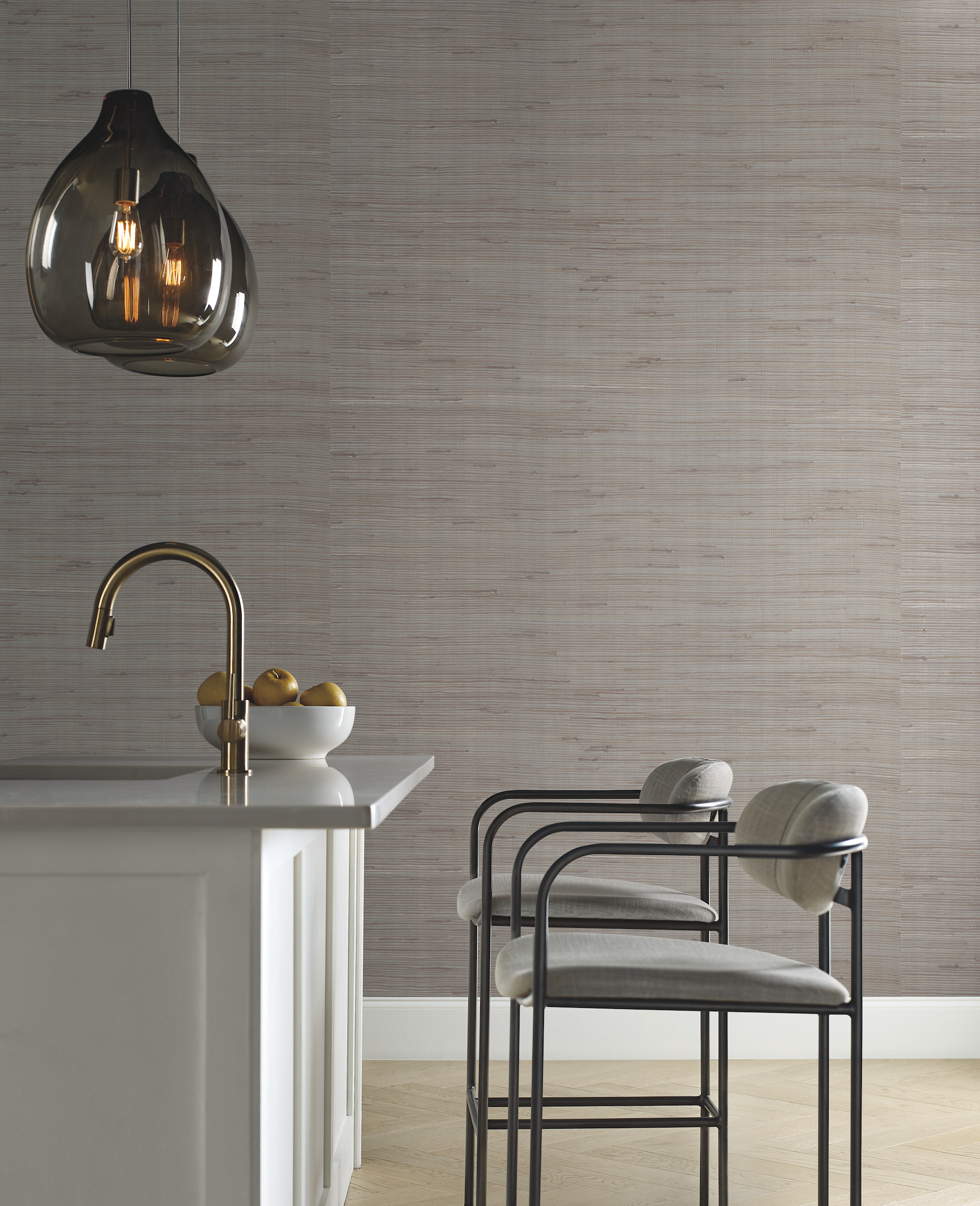 Silver & Taupe Metallic Jute Wallpaper