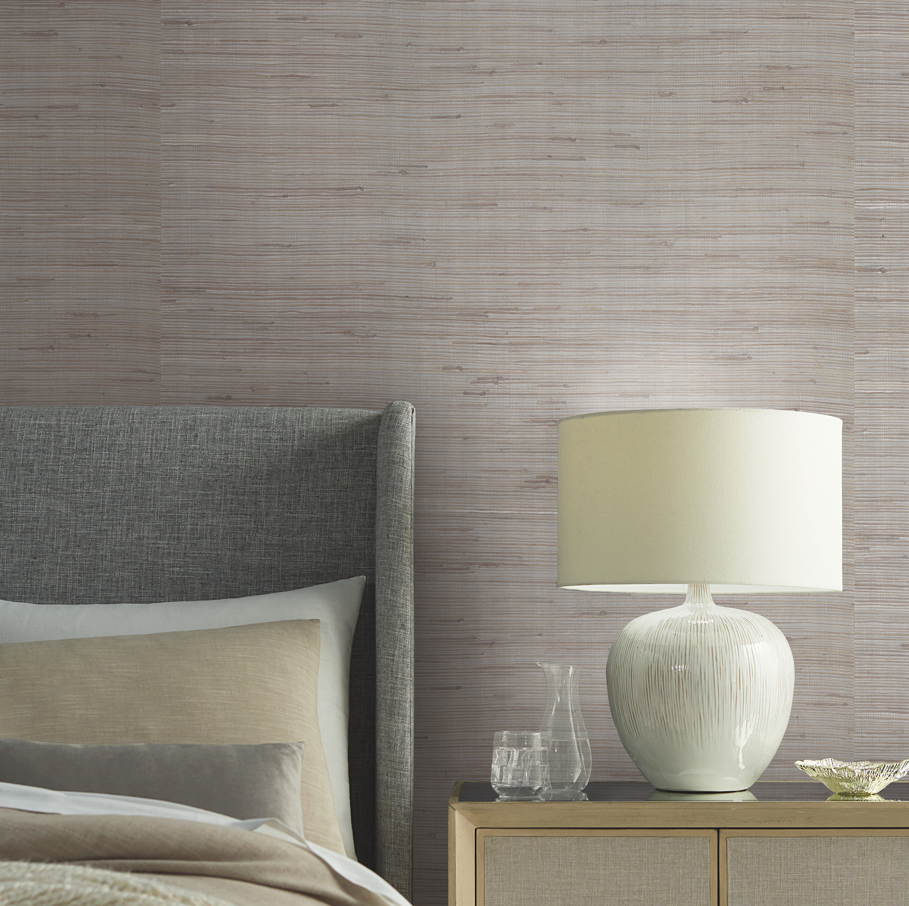 Silver & Taupe Metallic Jute Wallpaper