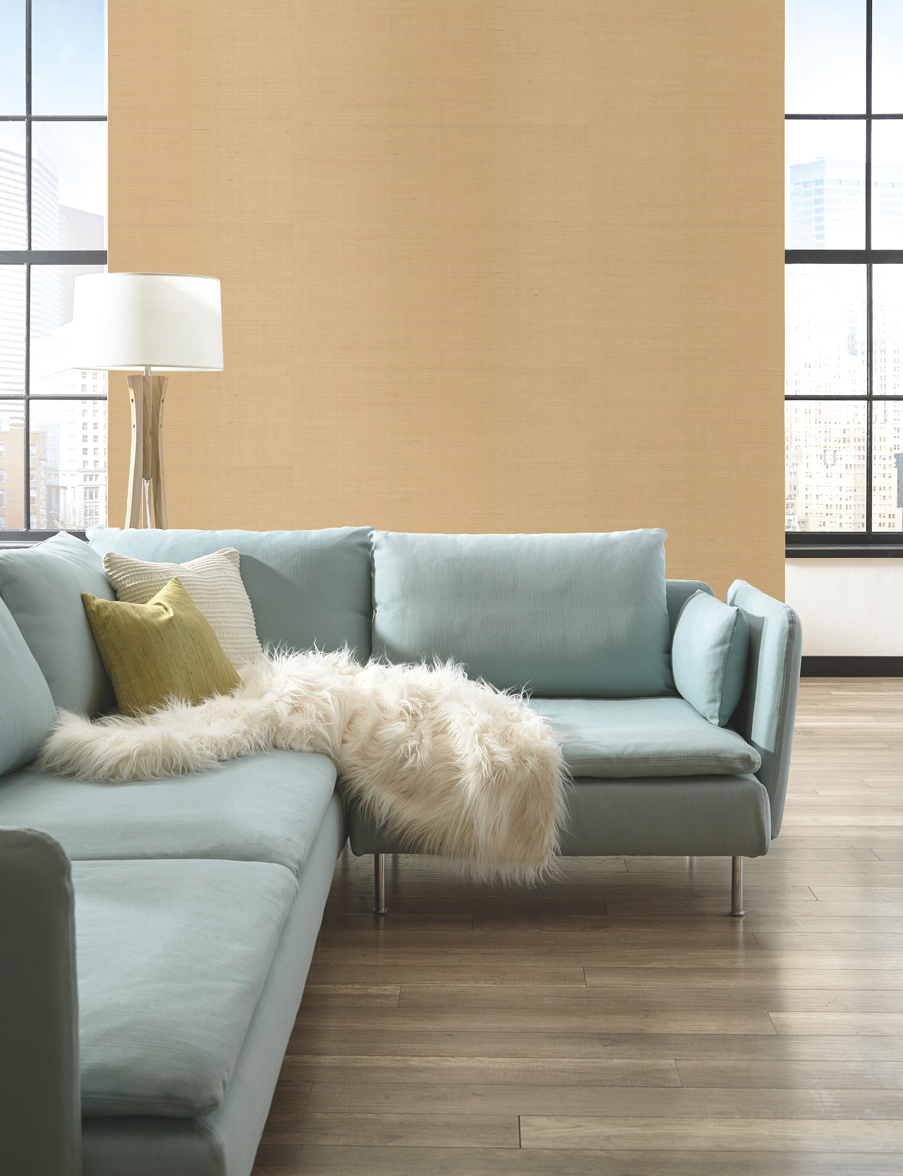Beige Plain Grass Wallpaper