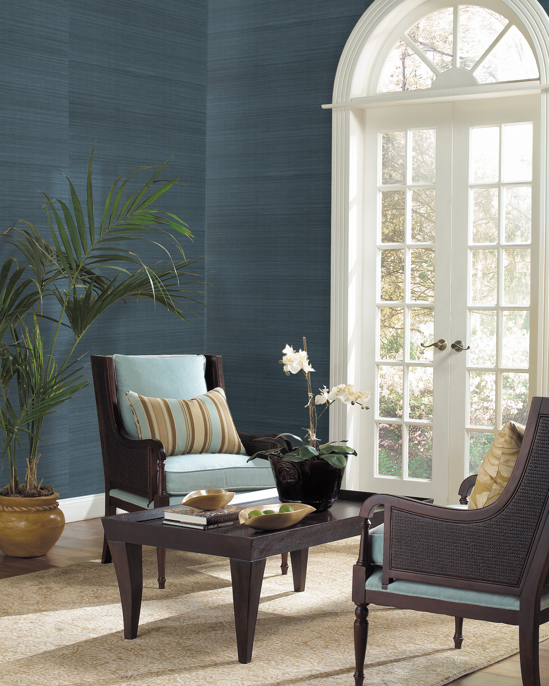 Blue Plain Grass Wallpaper