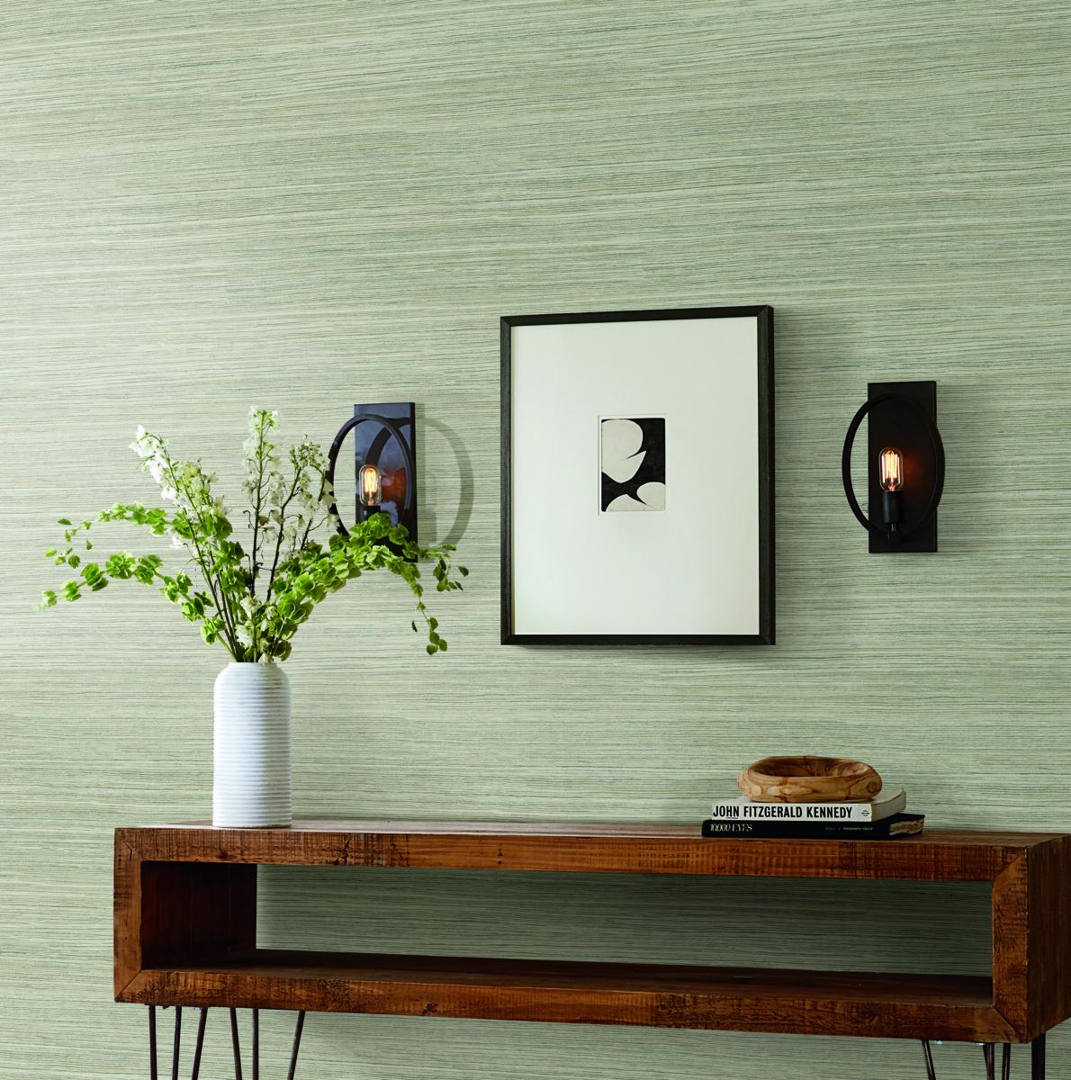 Grasscloth Wood and Stone Premium Peel and Stick Wallpaper by York