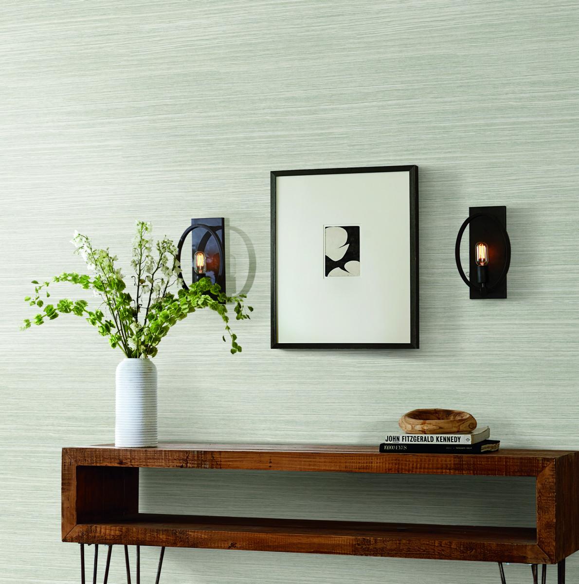 Grasscloth Wood and Stone Premium Peel and Stick Wallpaper by York