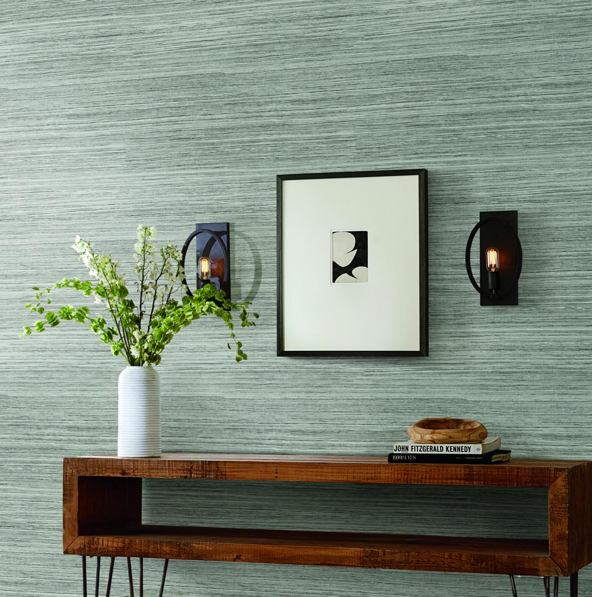 Grasscloth Wood and Stone Premium Peel and Stick Wallpaper by York