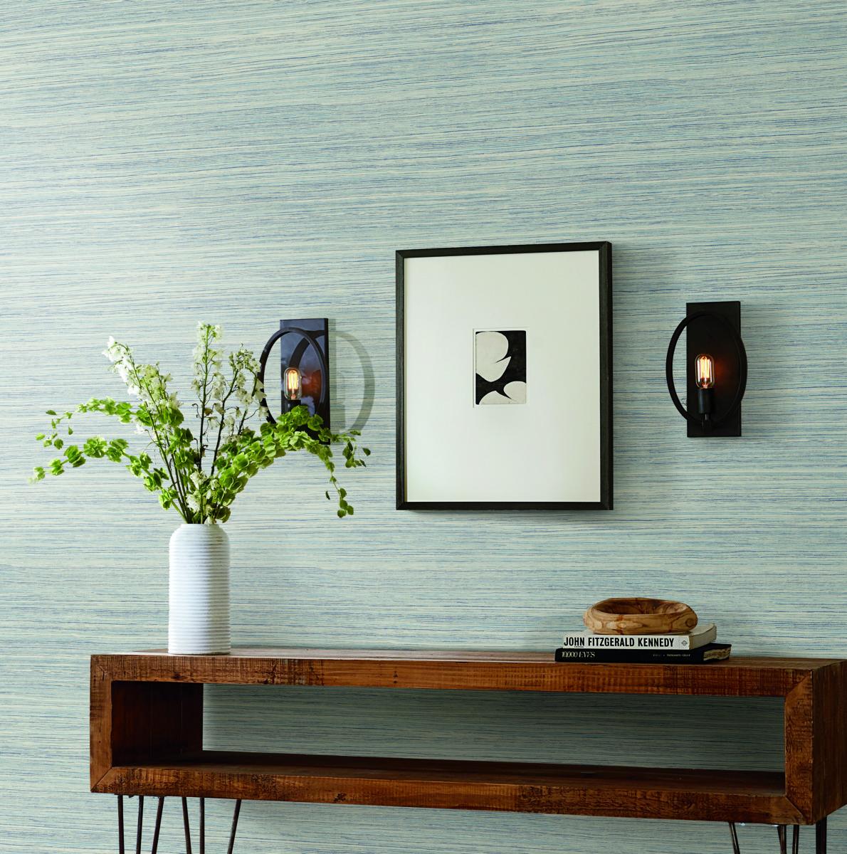 Grasscloth Wood and Stone Premium Peel and Stick Wallpaper by York