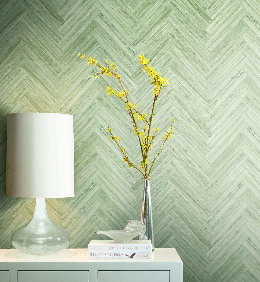 Grasscloth Wood and Stone Premium Peel and Stick Wallpaper by York
