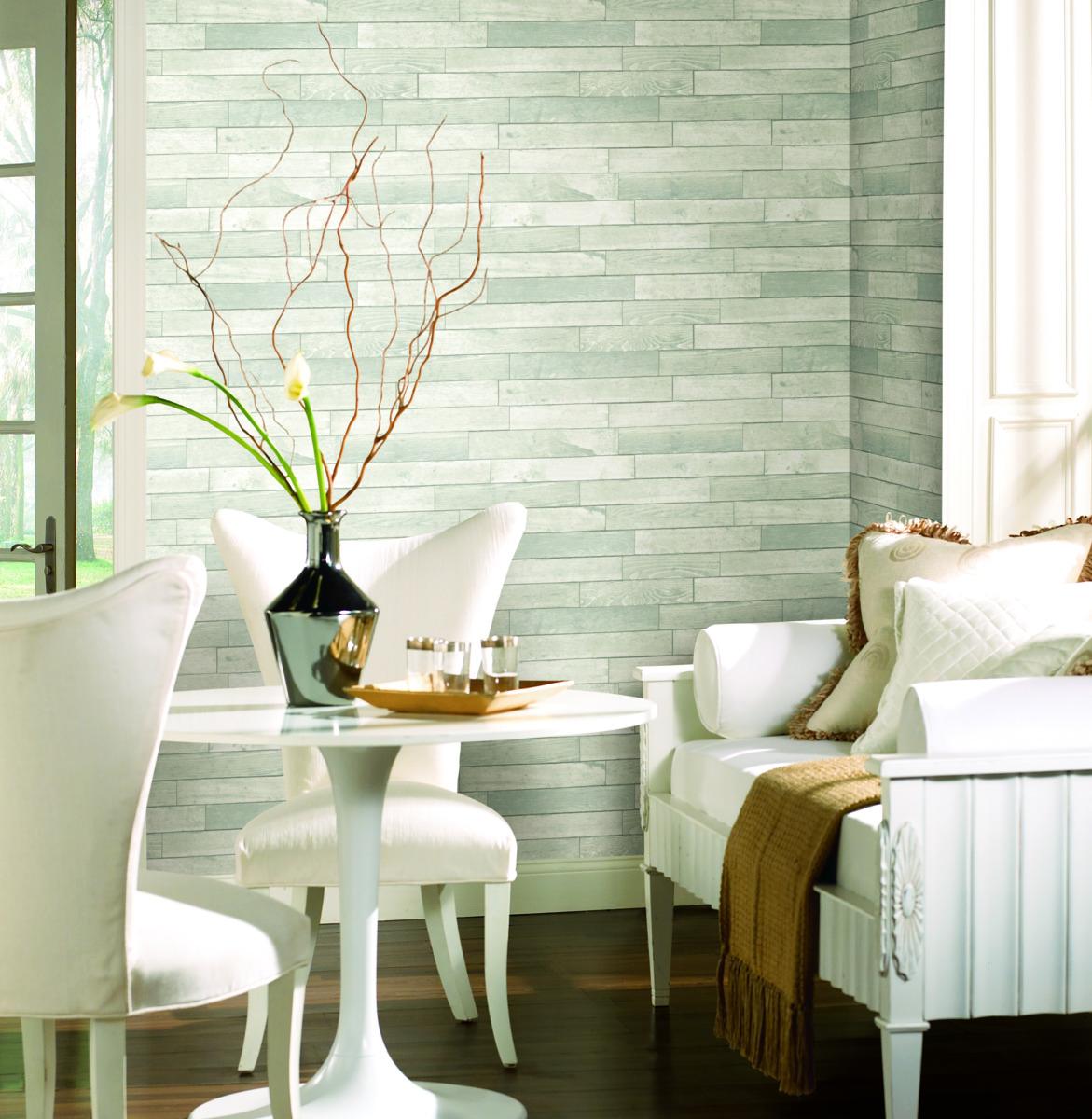 Grasscloth Wood and Stone Premium Peel and Stick Wallpaper by York