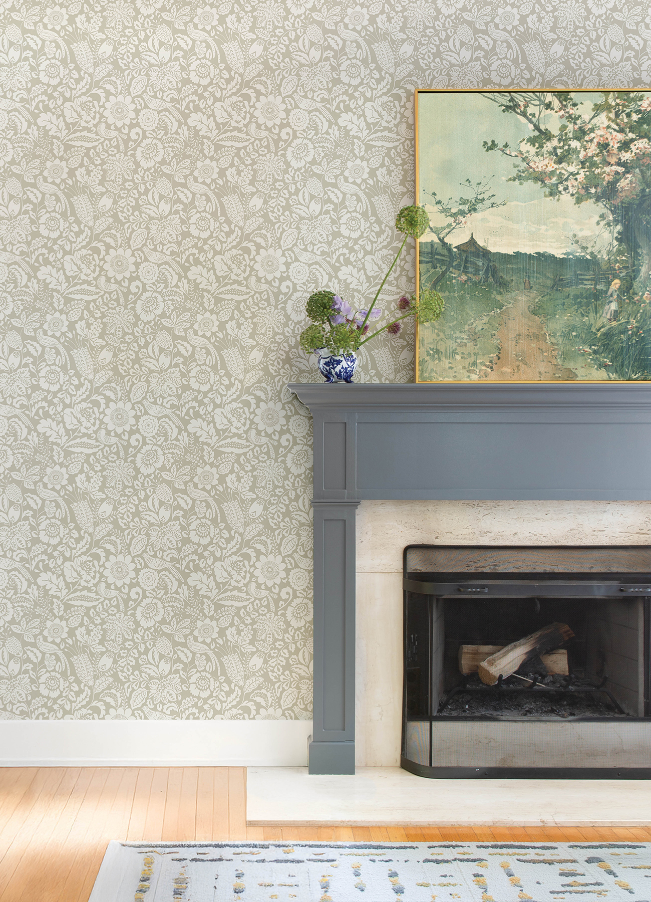 Marta Beige Floral Trail Wallpaper