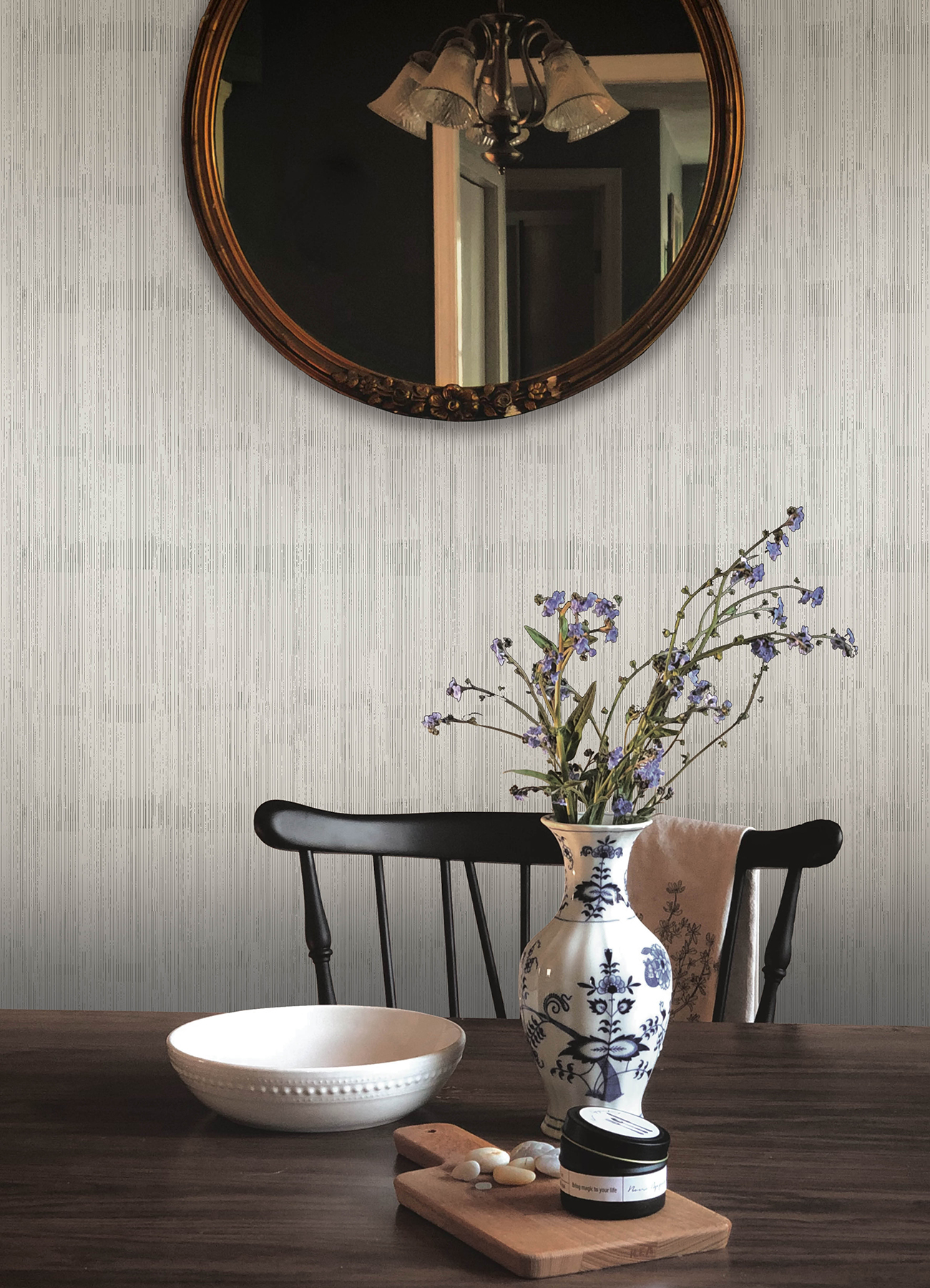Somerset Light Grey Abstract Stripe Wallpaper