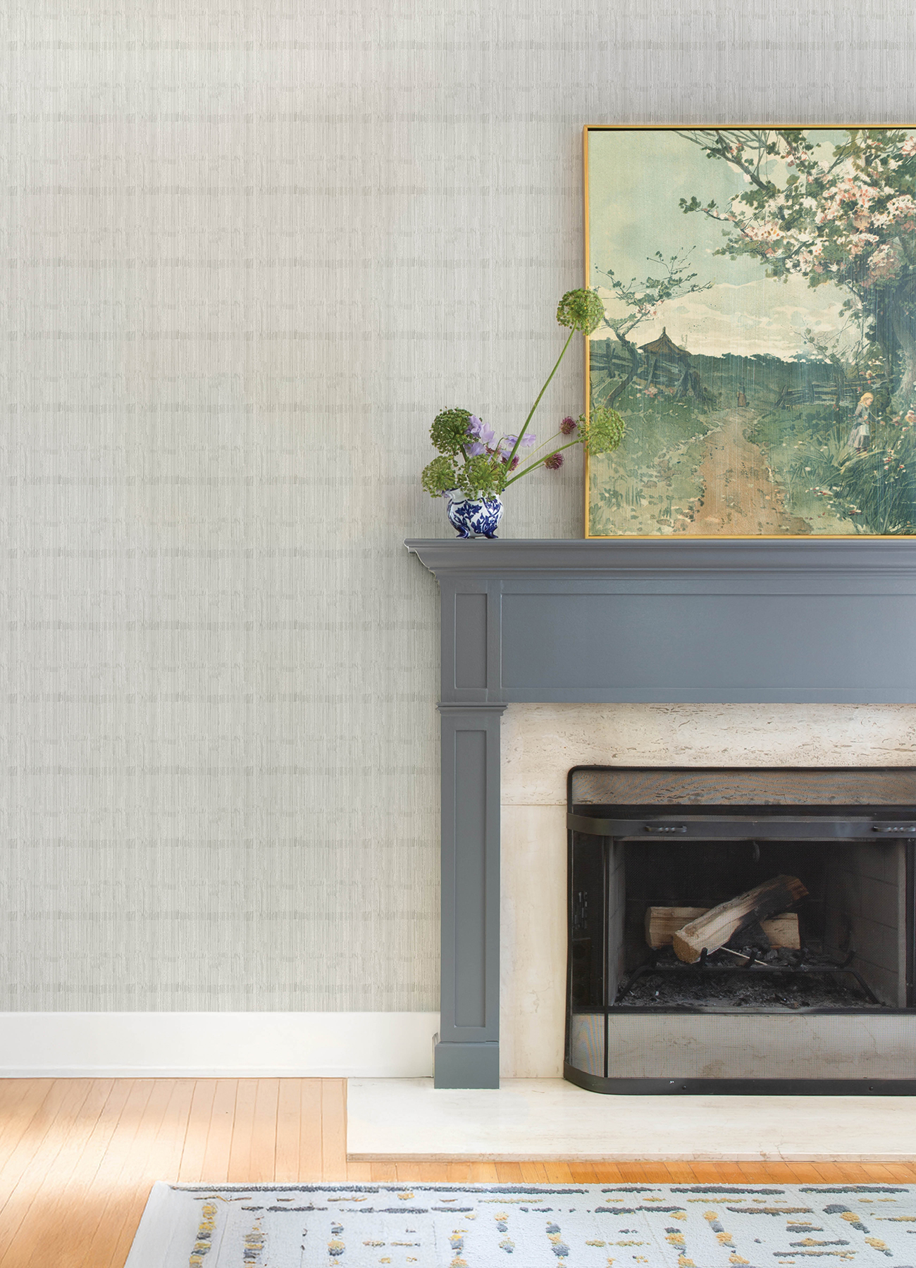 Somerset Light Grey Abstract Stripe Wallpaper