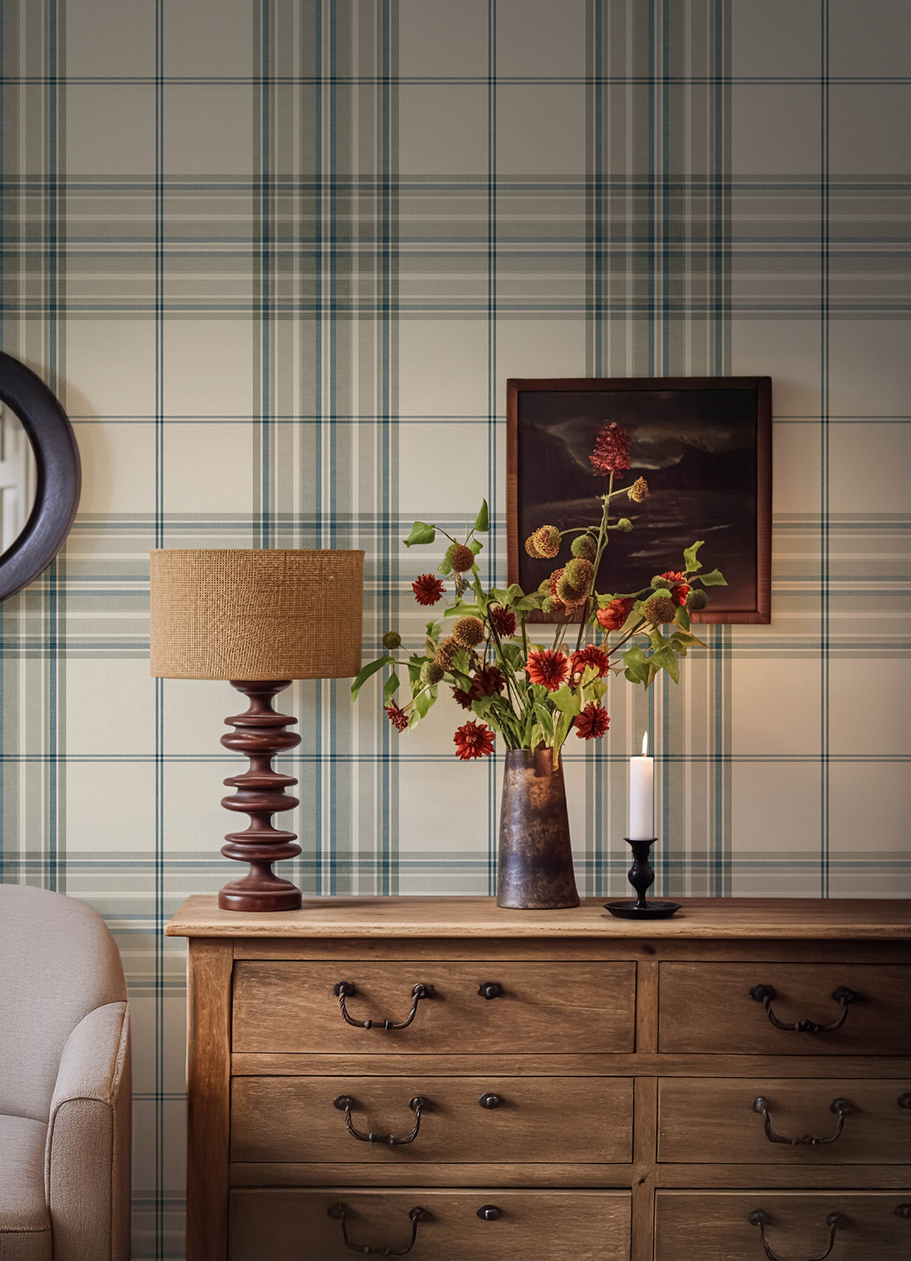 Westley Moss Plaid Wallpaper
