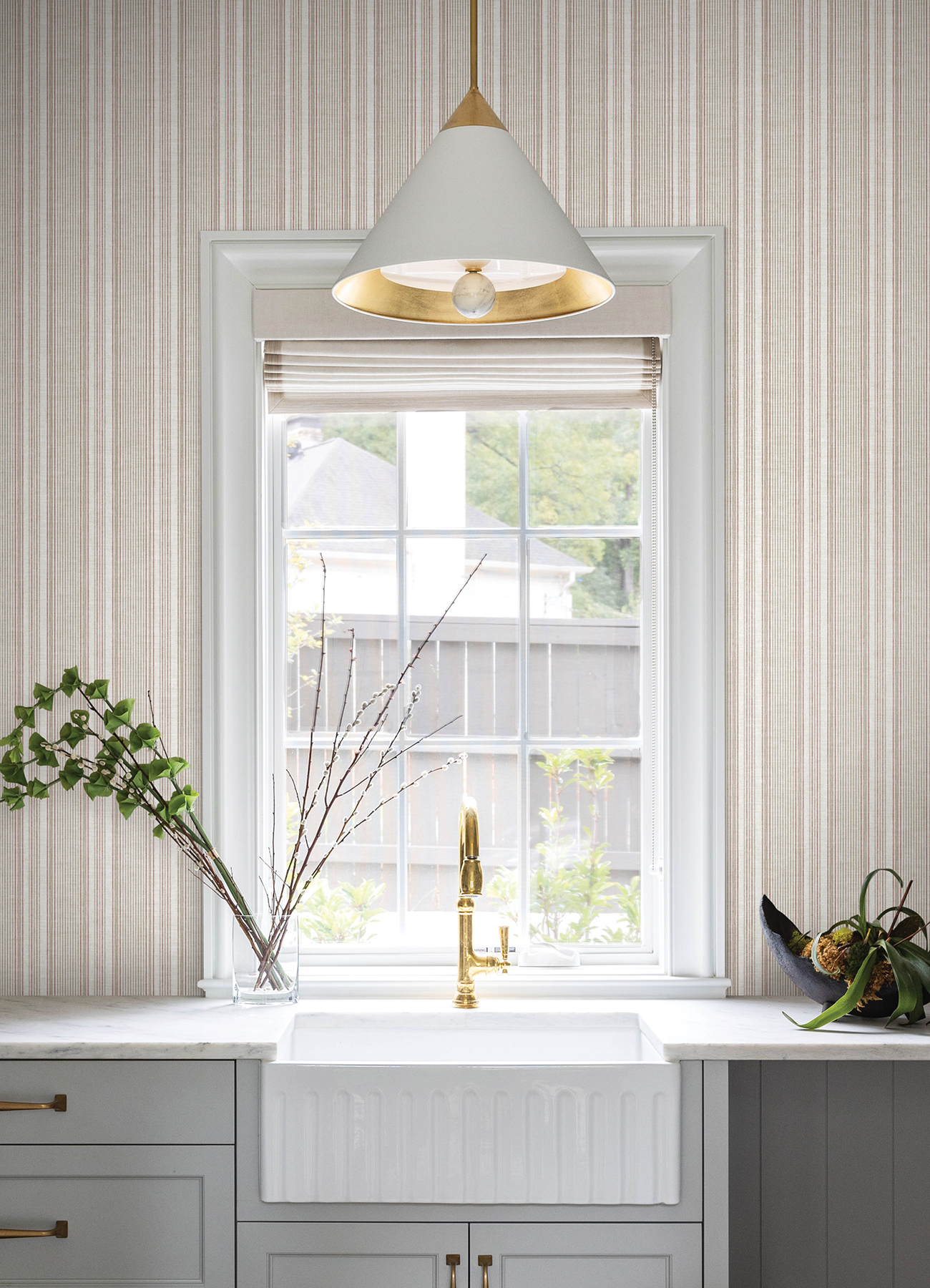 Ayanna Rust Striped Wallpaper