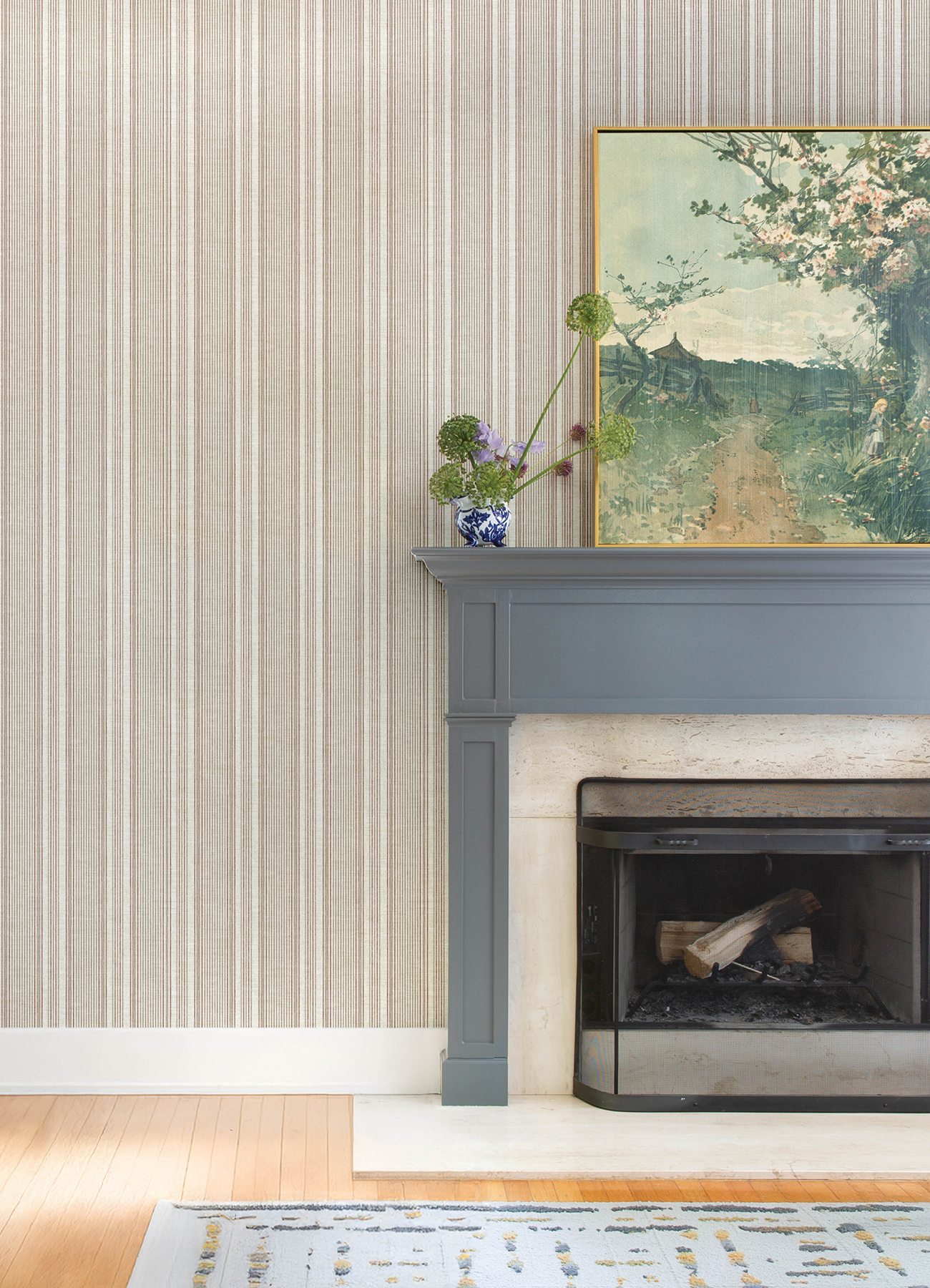 Ayanna Rust Striped Wallpaper