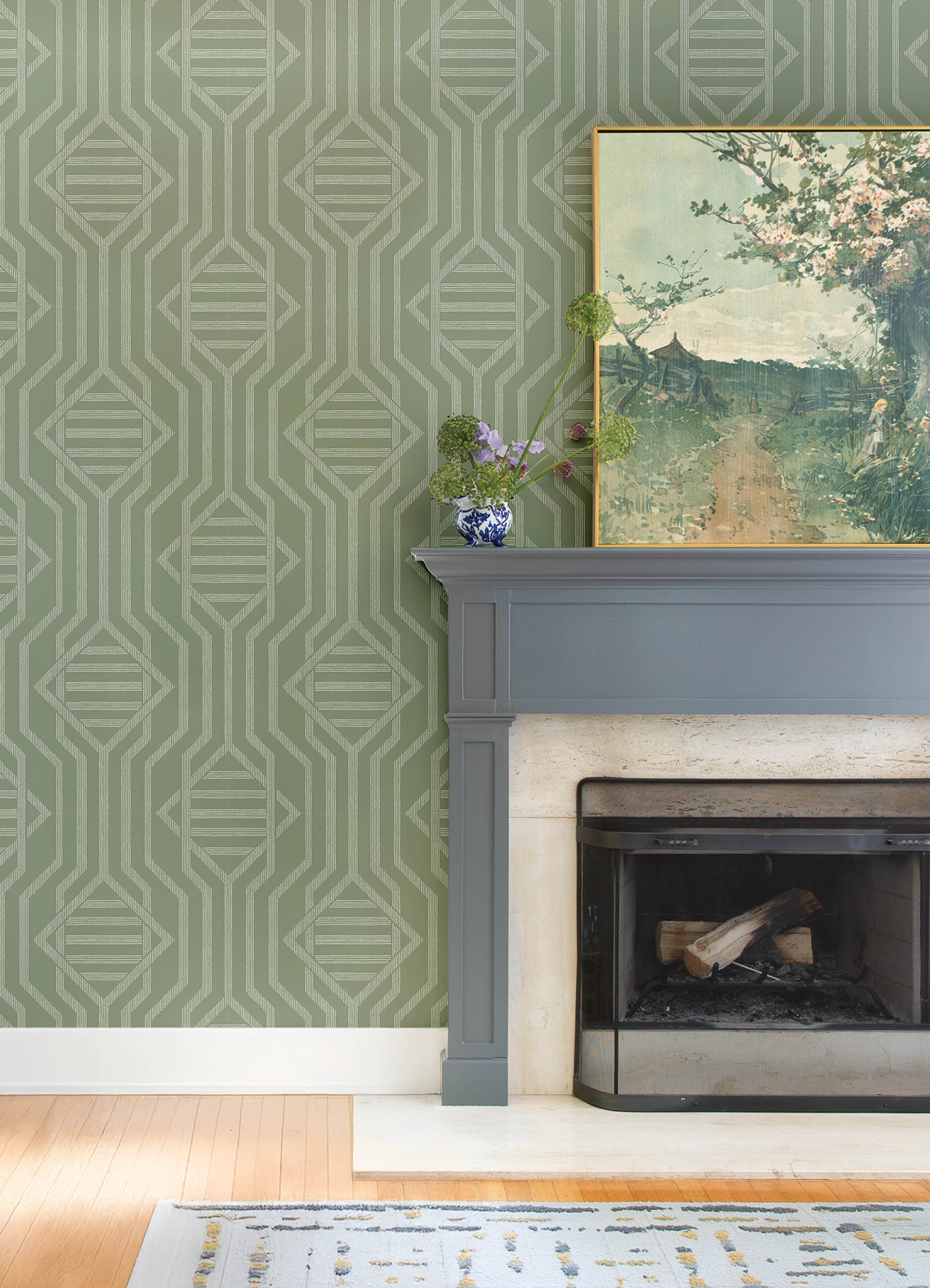 Essex Green Geometric Wallpaper