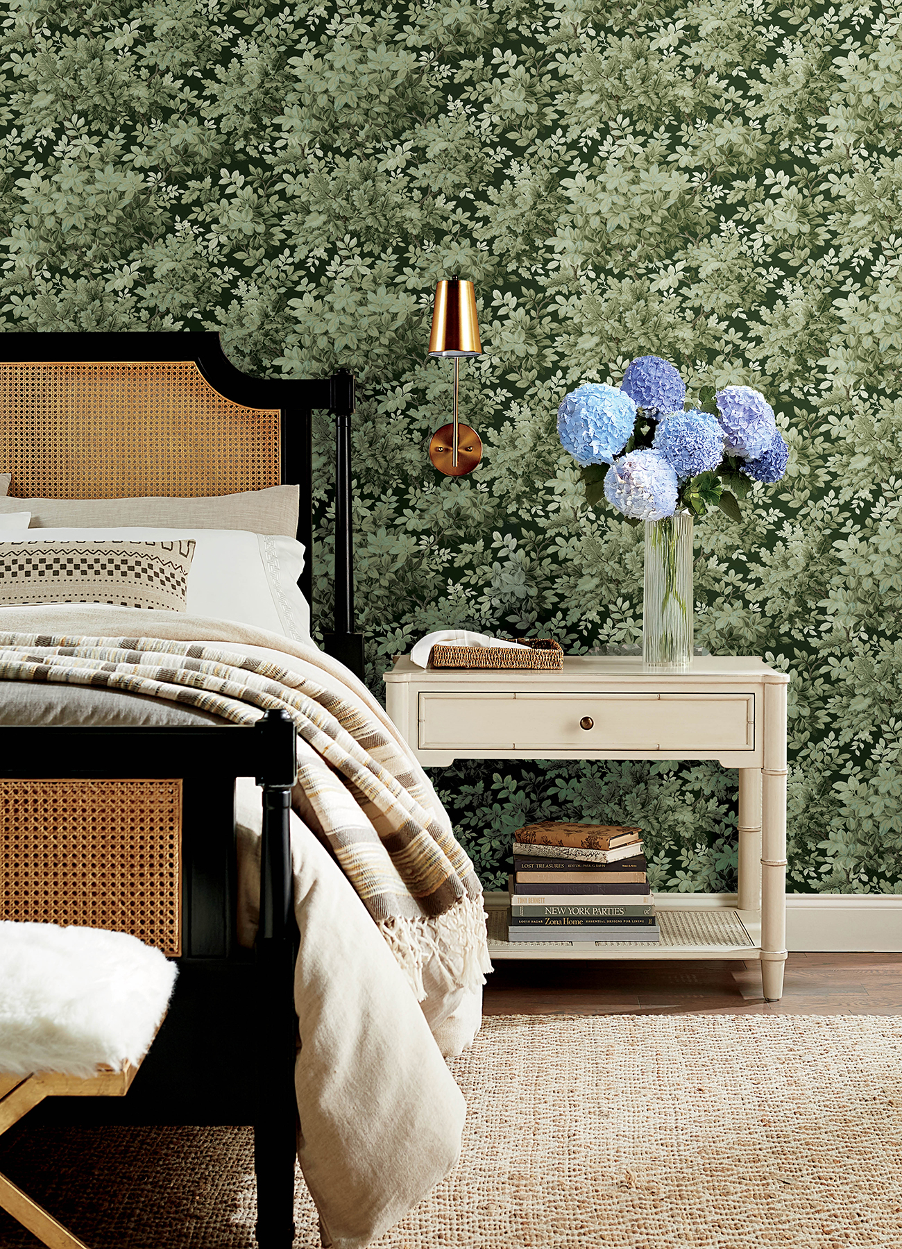 Greenwood Dark Green Deciduous Wallpaper