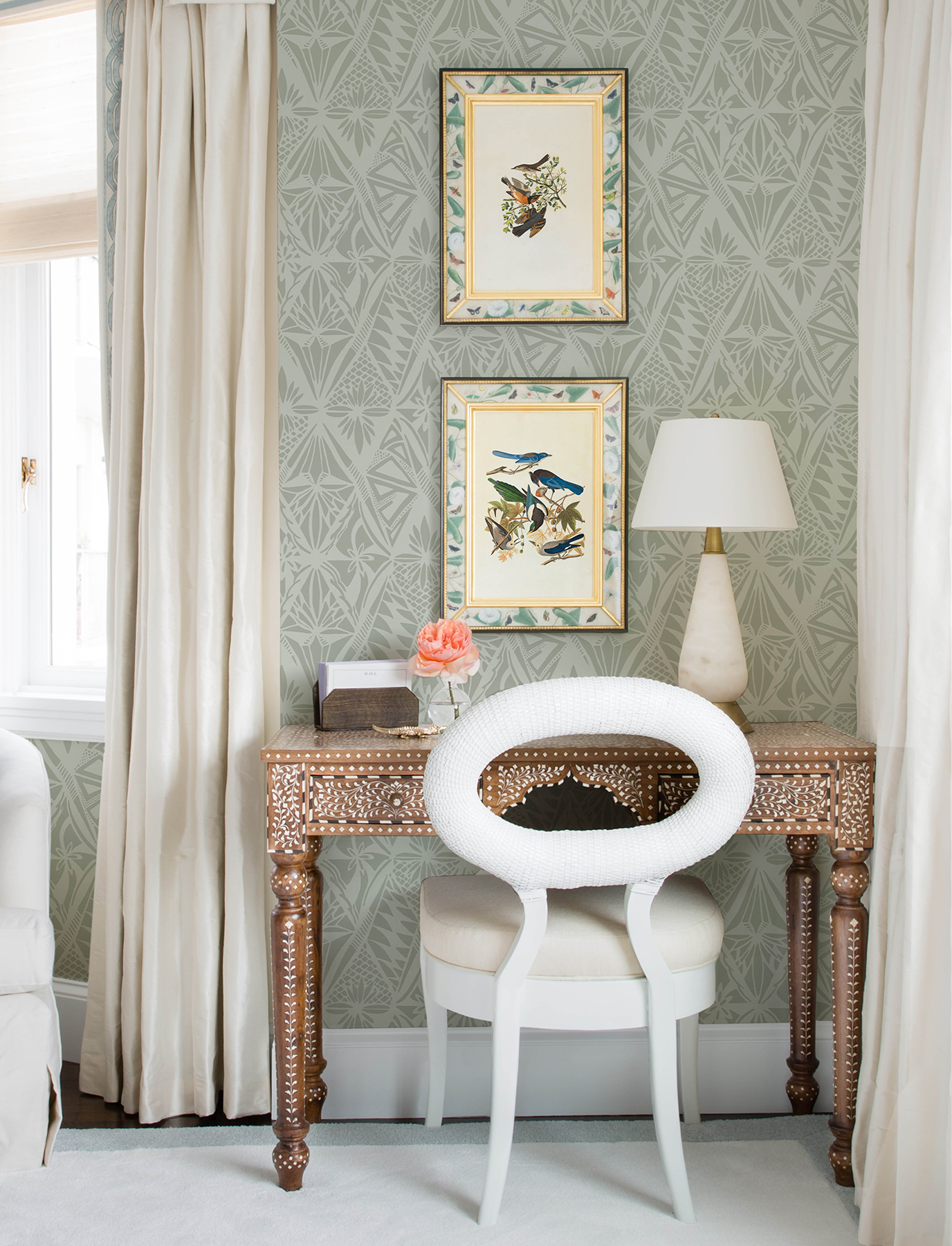 Urbane Sage Diamonds Wallpaper