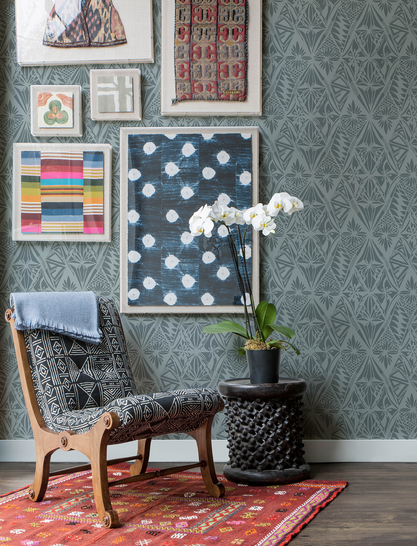 Urbane Denim Diamonds Wallpaper