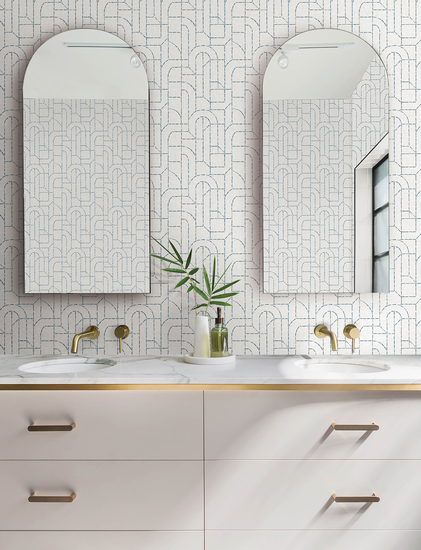 Integrity Blue Arched Outlines Wallpaper
