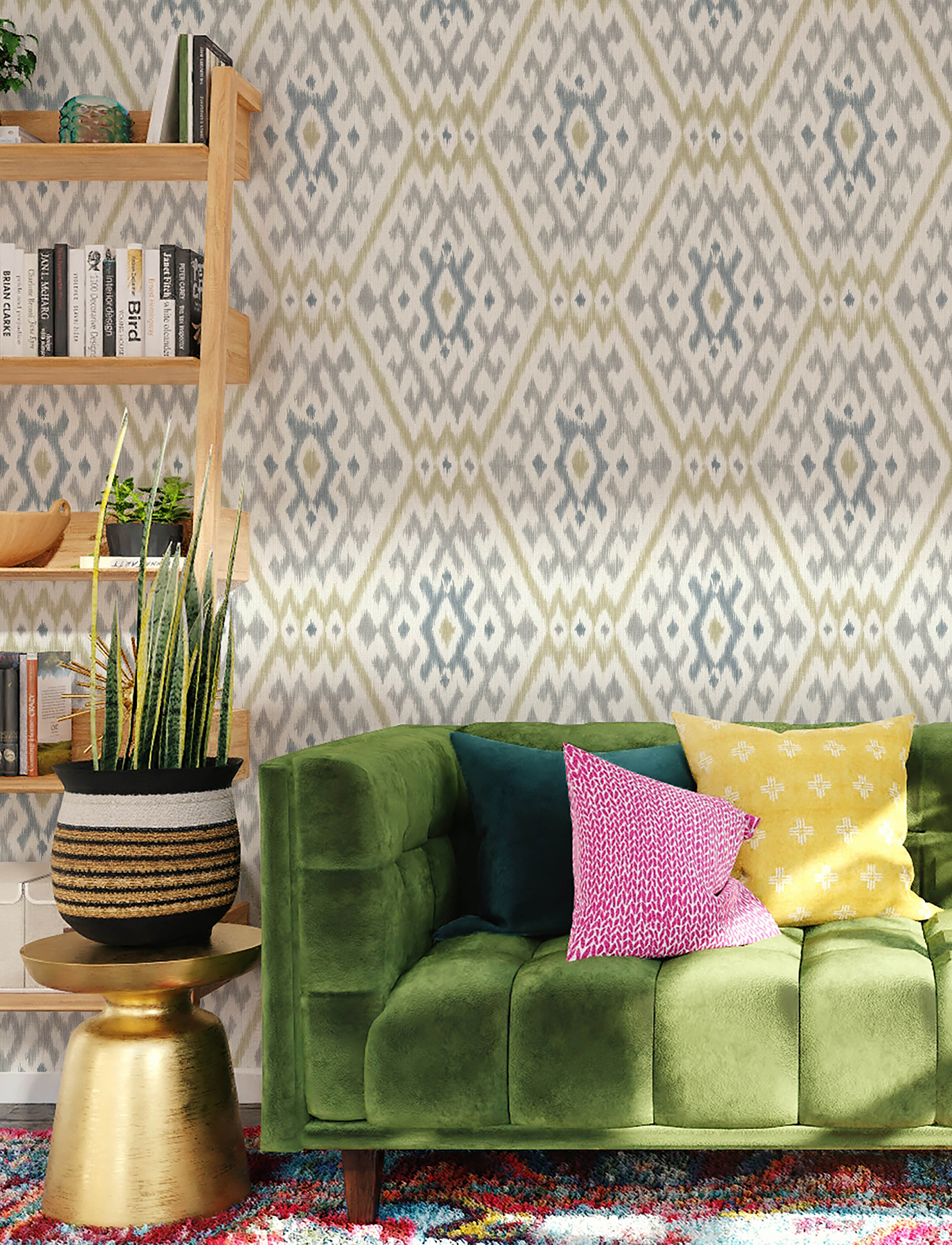 Solola Chartreuse Ikat Wallpaper