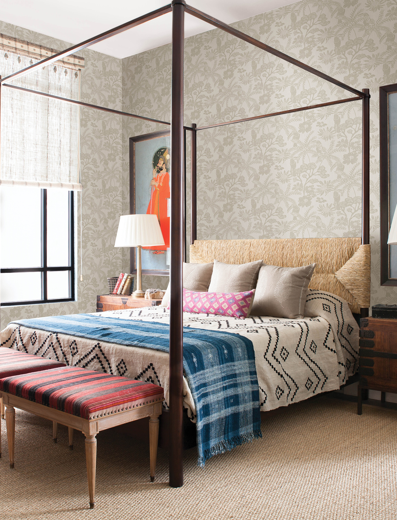 Jacaranda Taupe Tropical Trail Wallpaper