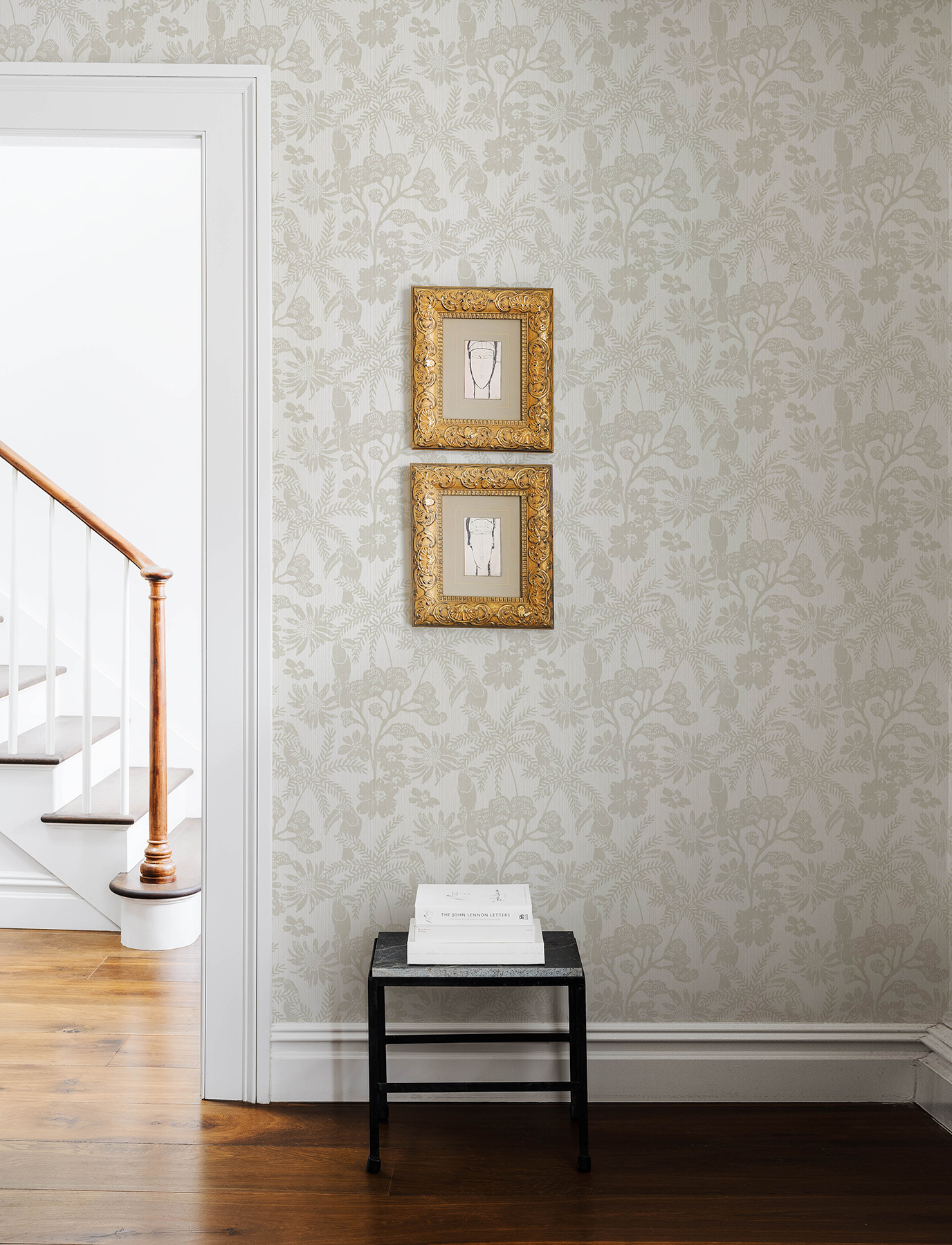 Jacaranda Taupe Tropical Trail Wallpaper