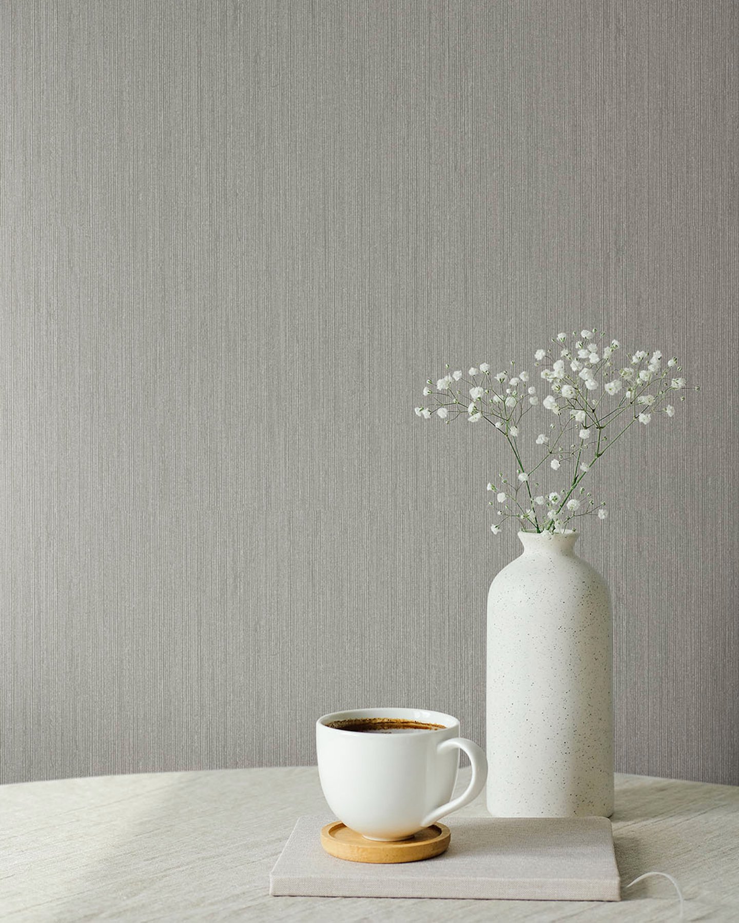 Midolin Canvas Taupe Texture Wallpaper