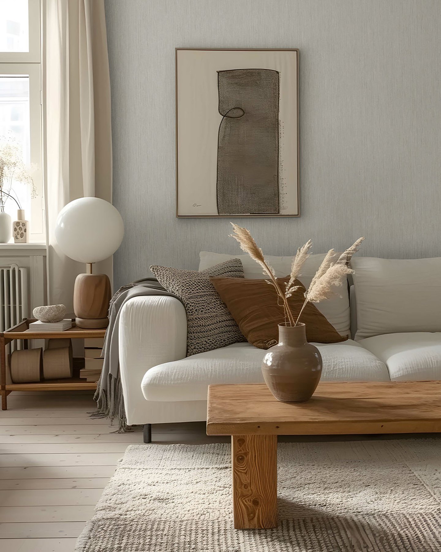 Midolin Sandsten Light Grey Texture Wallpaper