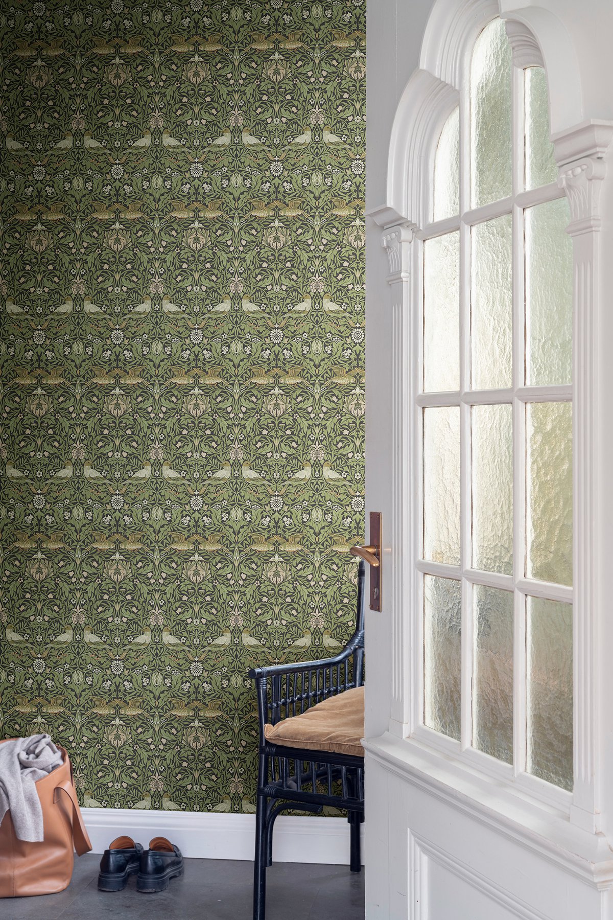 Bird Green Floral Thicket Wallpaper
