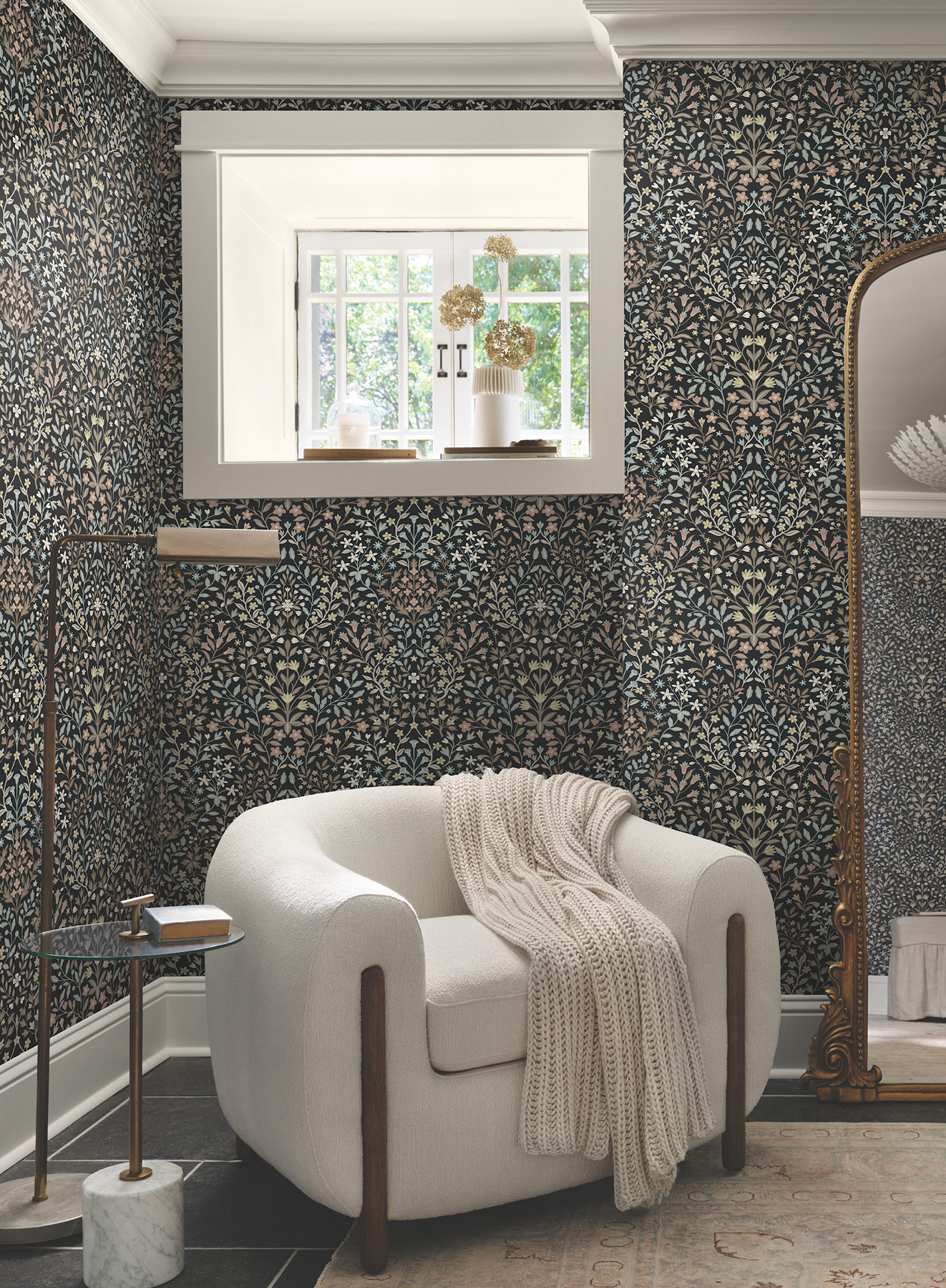 Garden Black & Neutral Terrace Wallpaper