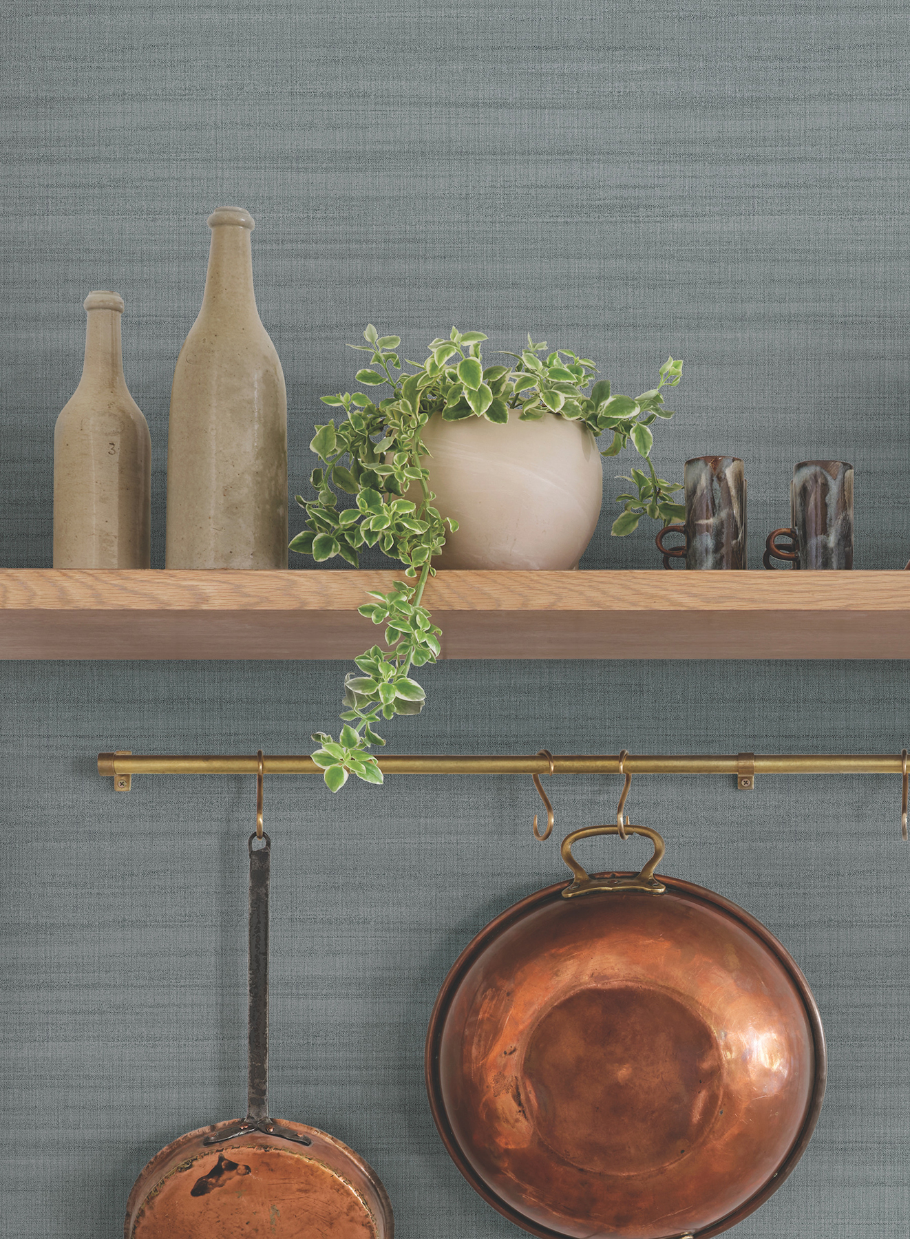 Washed Denim Linen Wallpaper