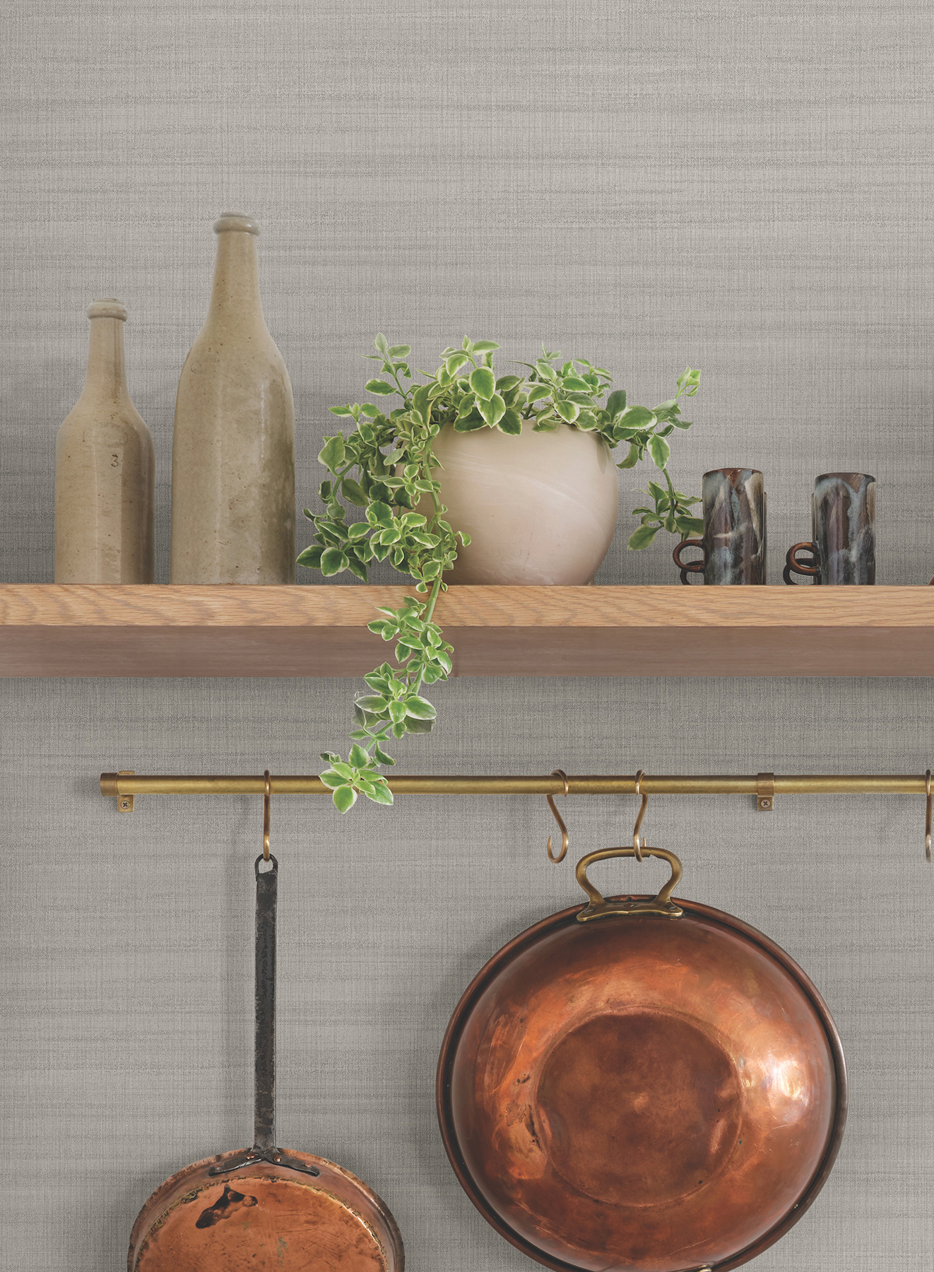 Washed Gravel Linen Wallpaper