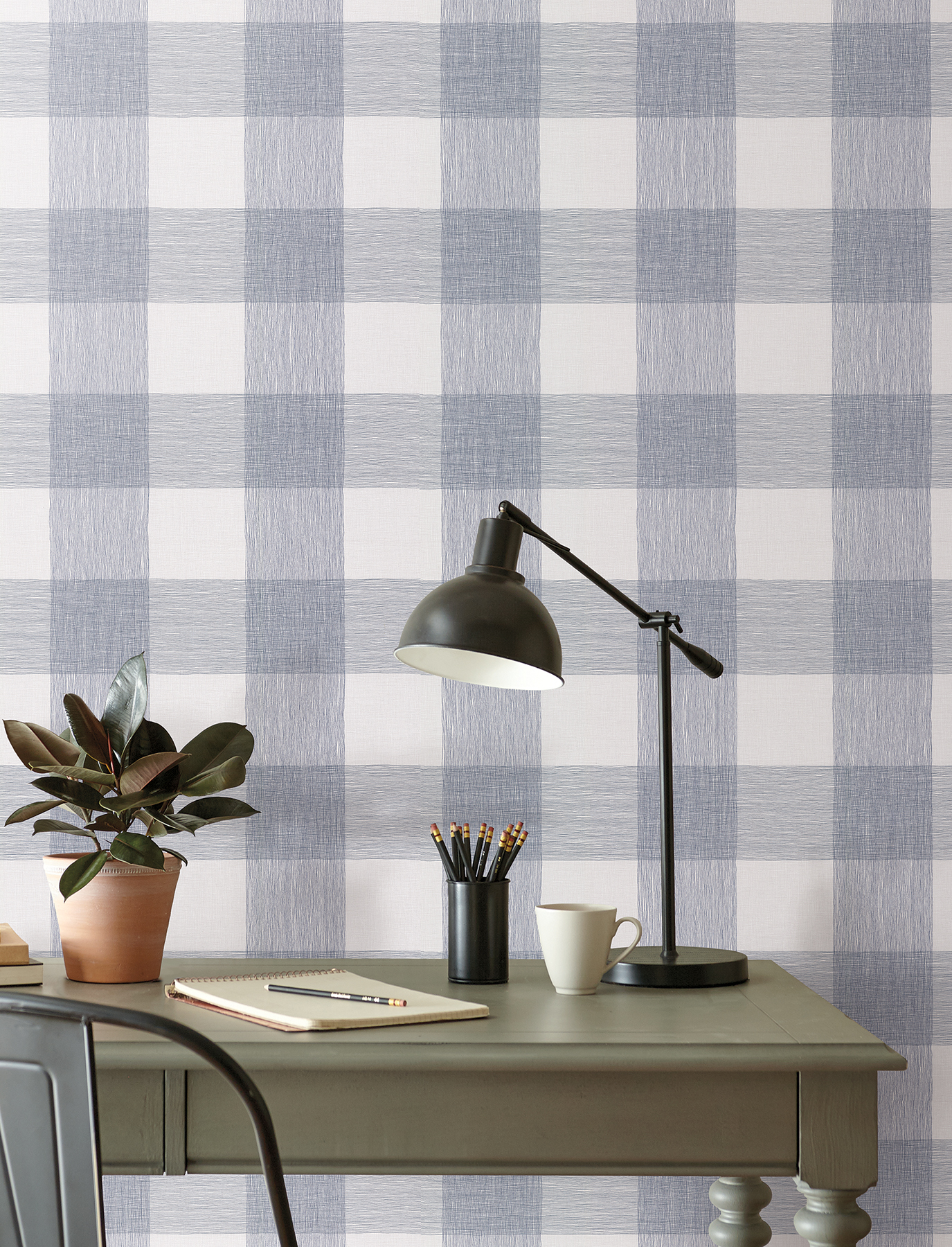 Weft And Weave Indigo Wallpaper