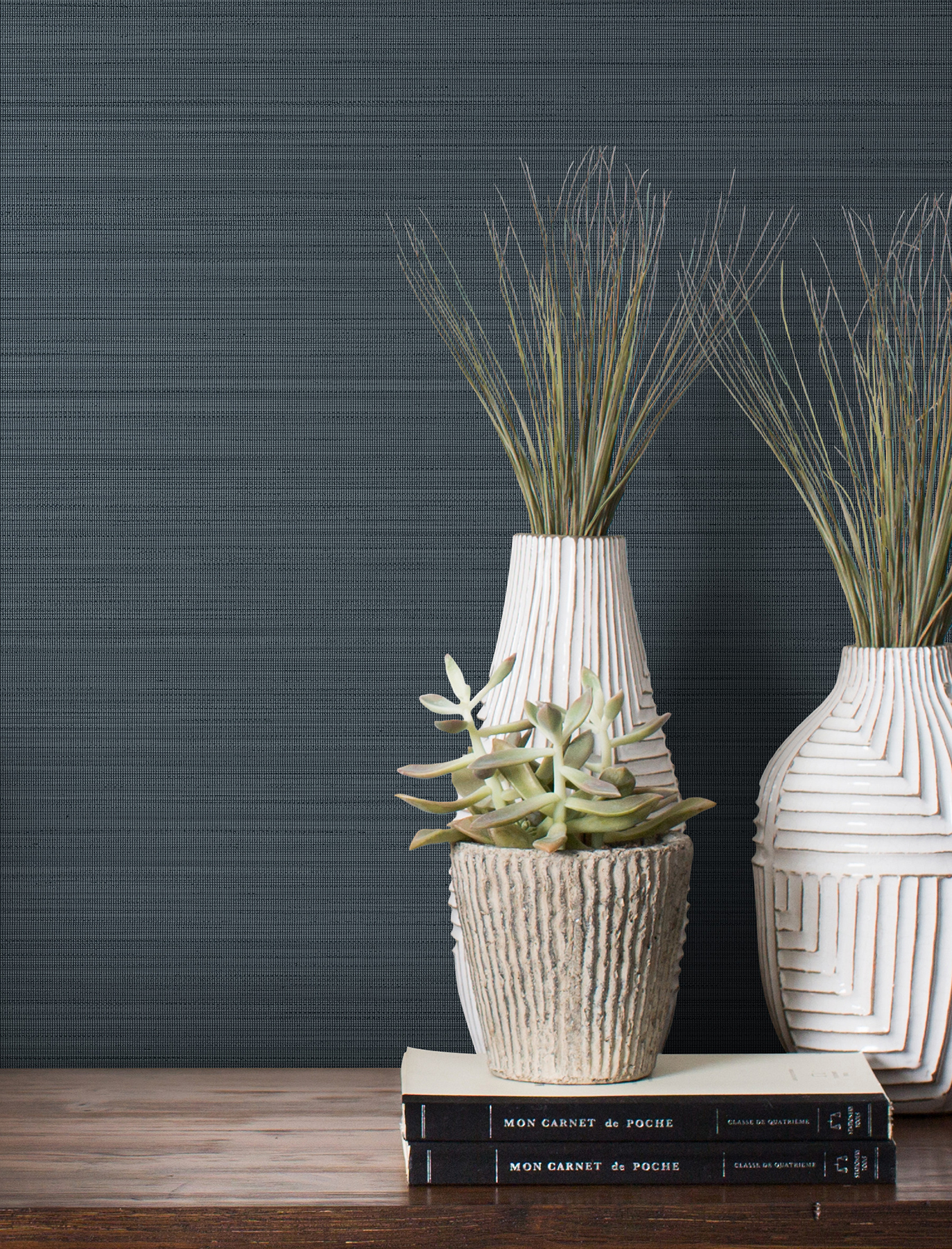 Loomed Indigo Wallpaper