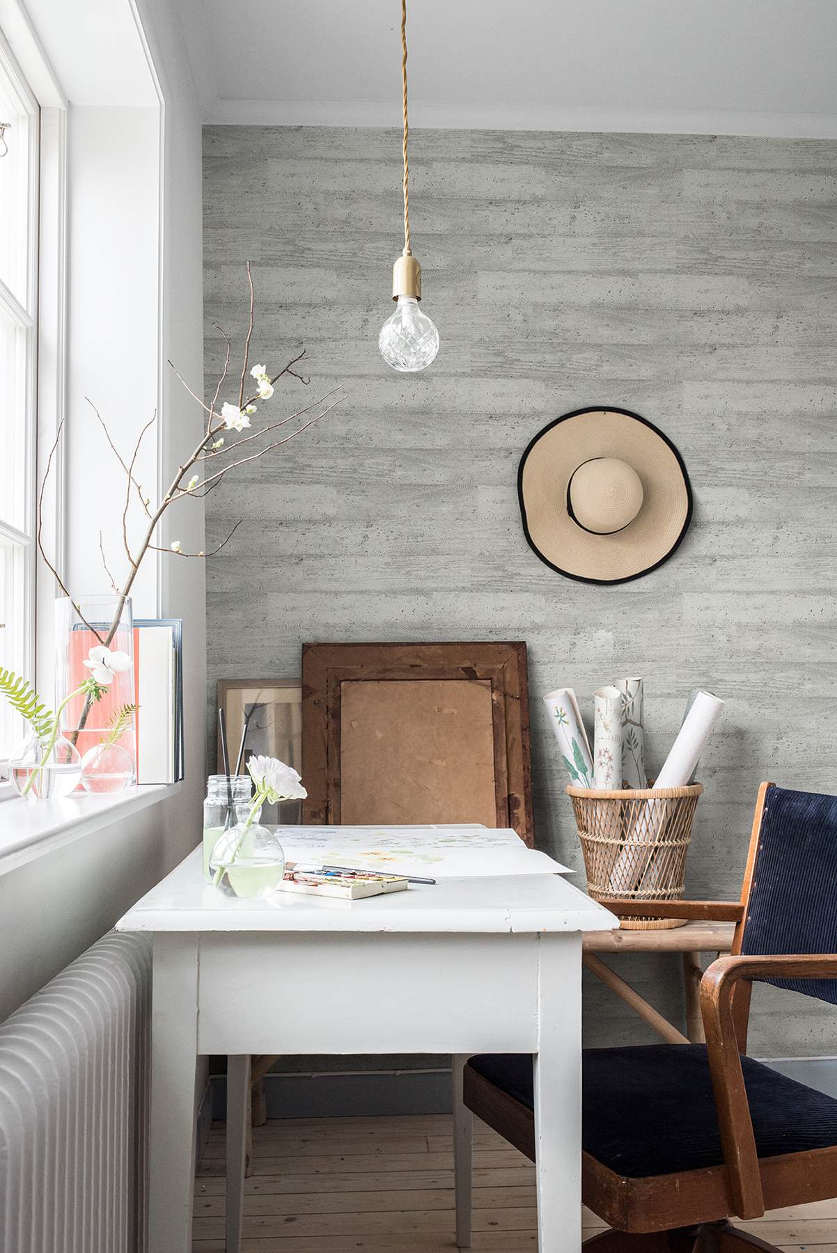 Deven Grey Concrete Wallpaper