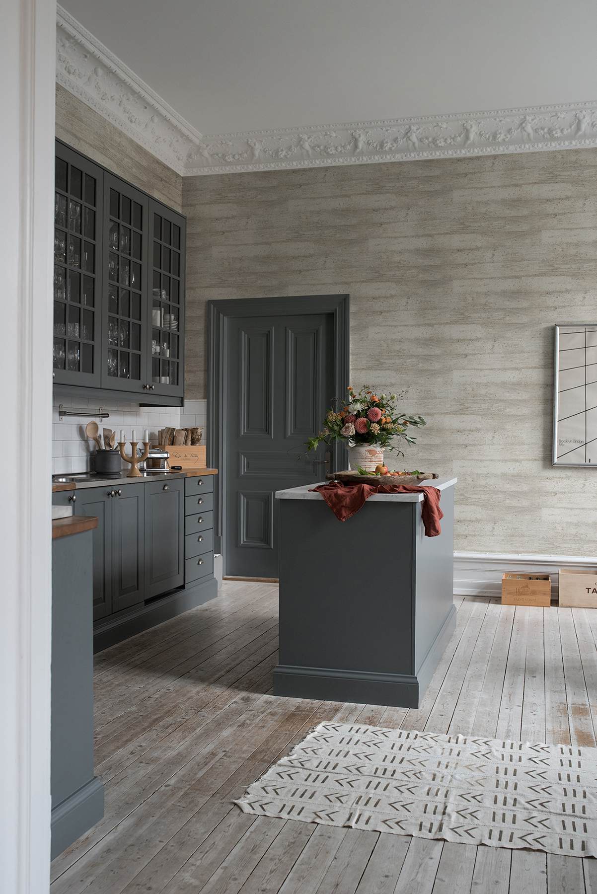 Deven Light Brown Concrete Wallpaper