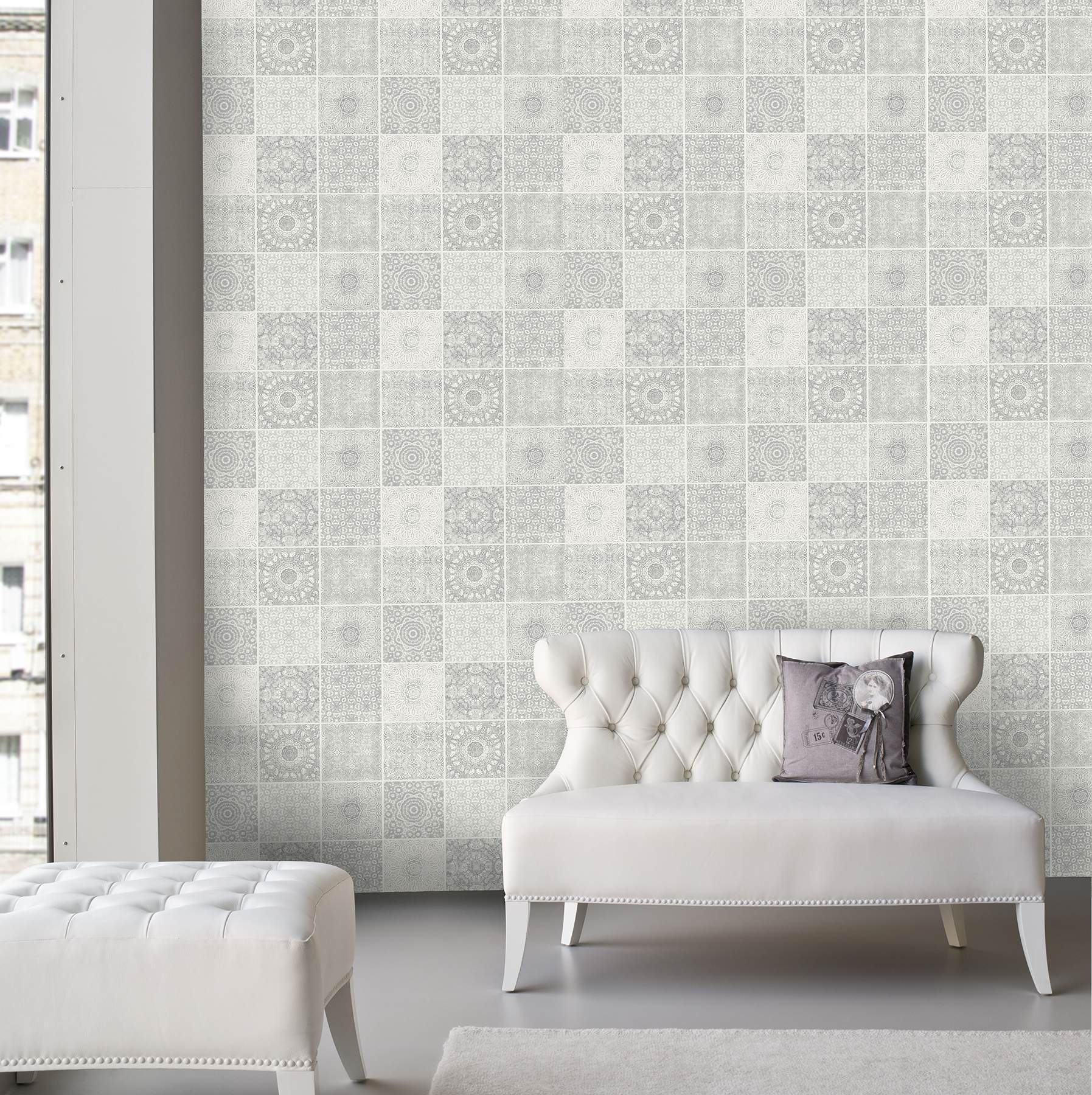 Tile Grey Mosaic Wallpaper