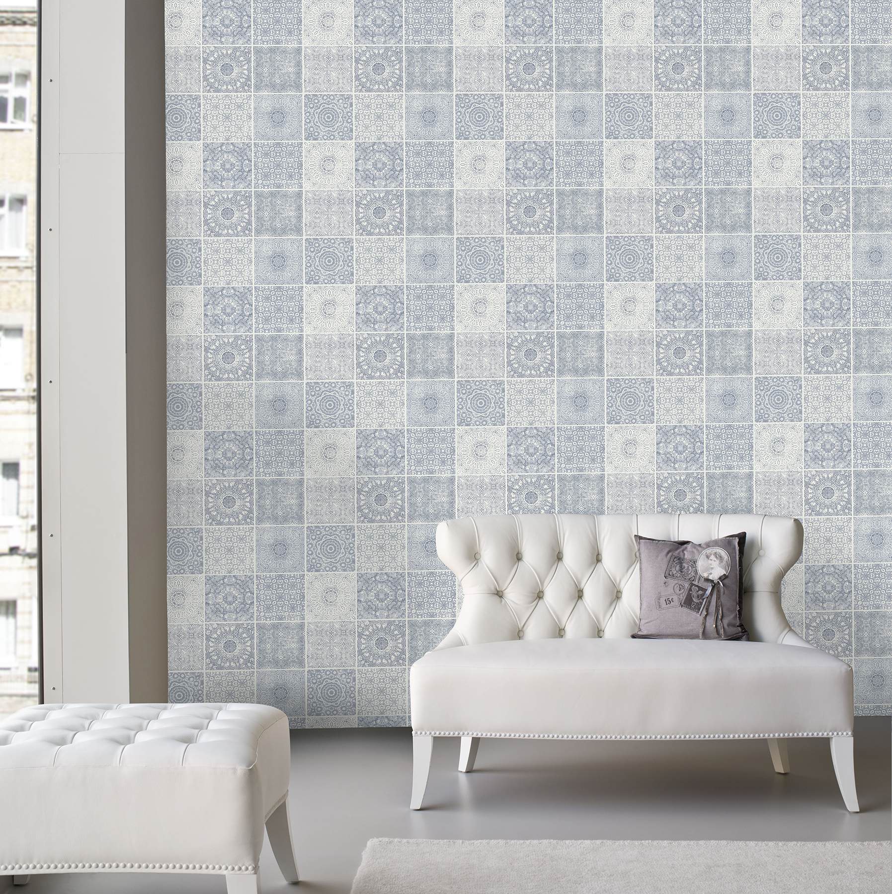 Tile Blue Mosaic Wallpaper