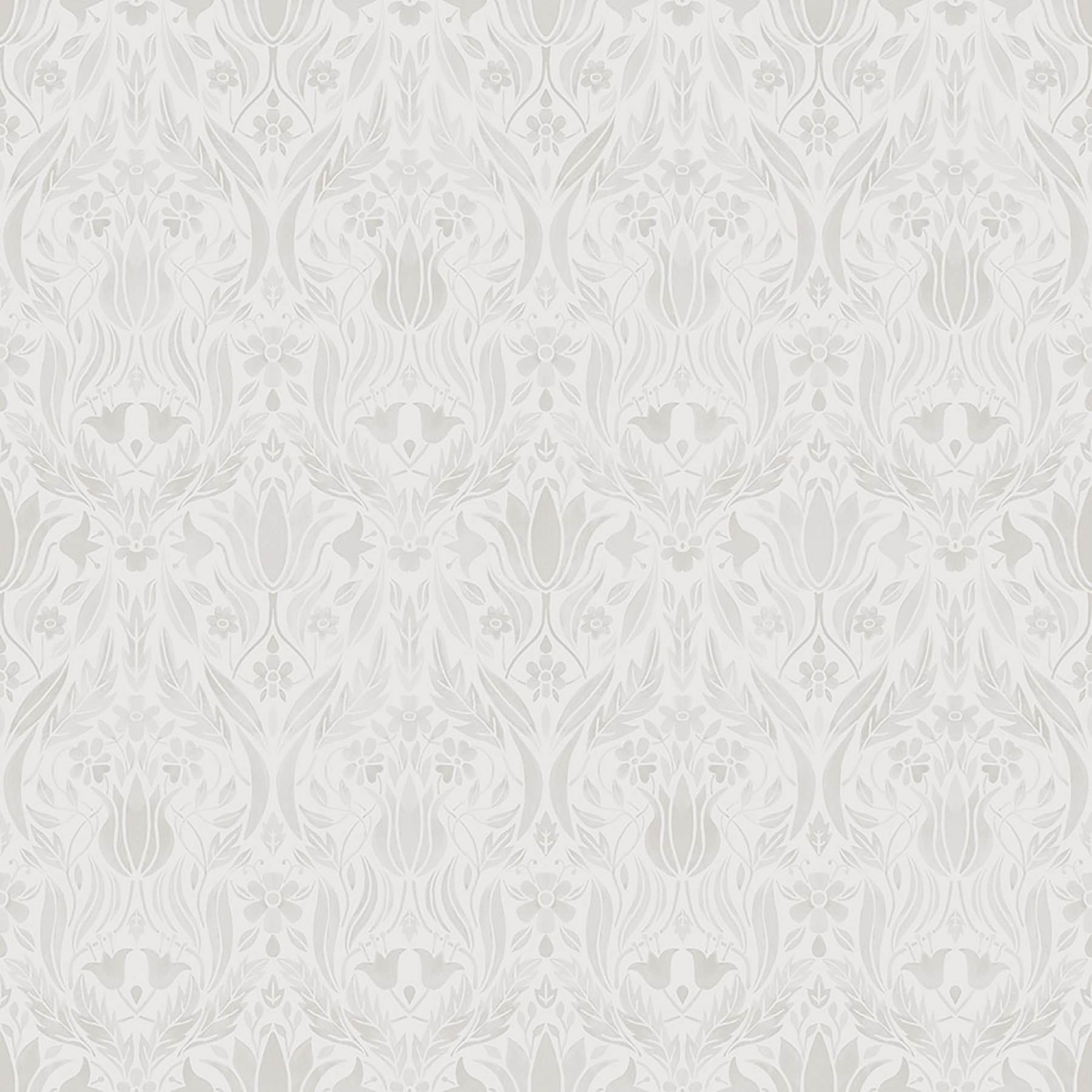 Ludvig Beige Floral Ogee Wallpaper