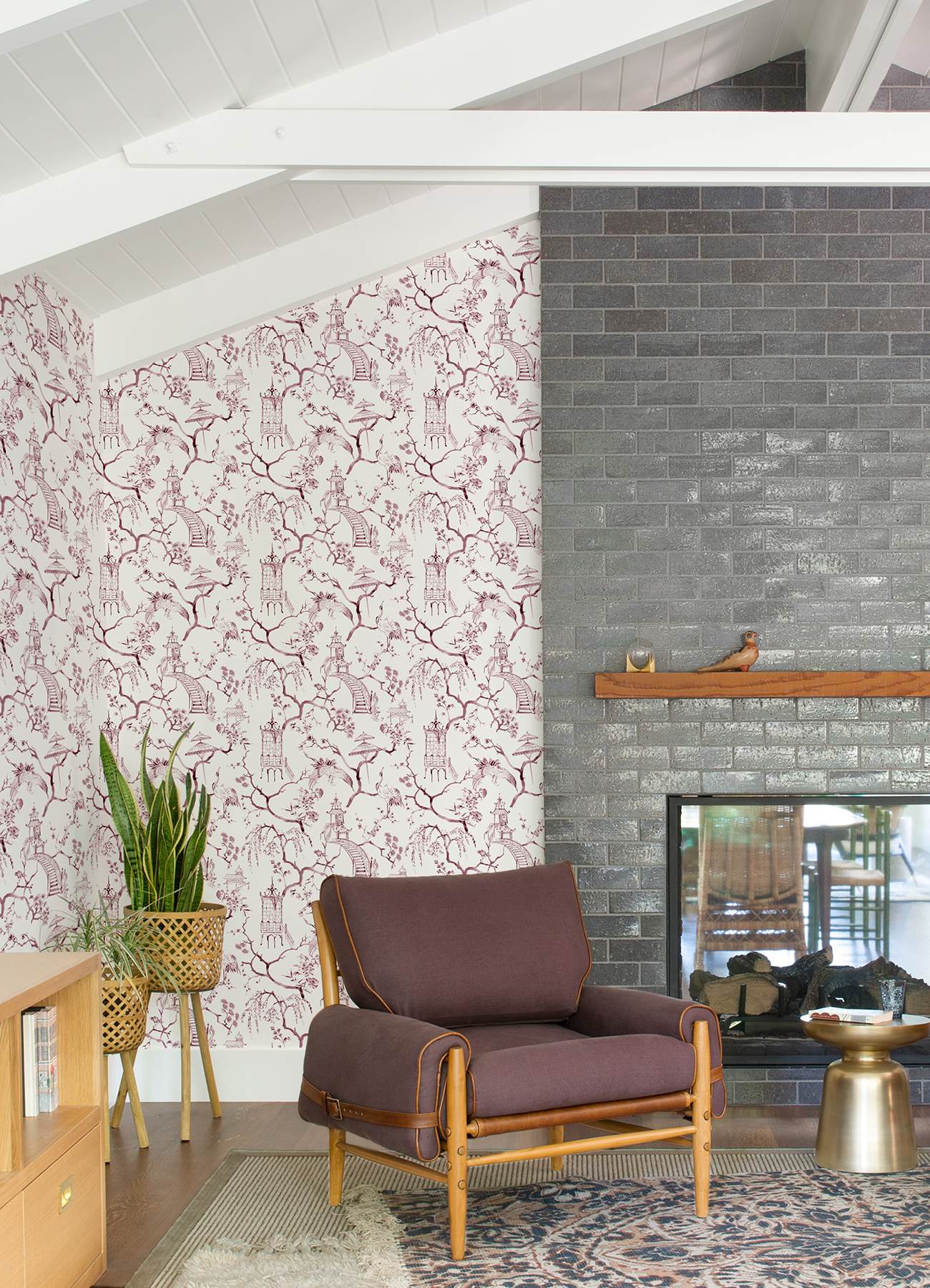 Serena Plum Chinoiserie Wallpaper