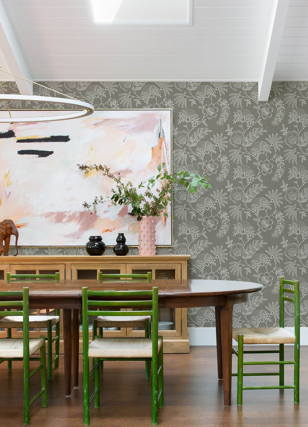 Maeve Grey Jacobean Trail Wallpaper