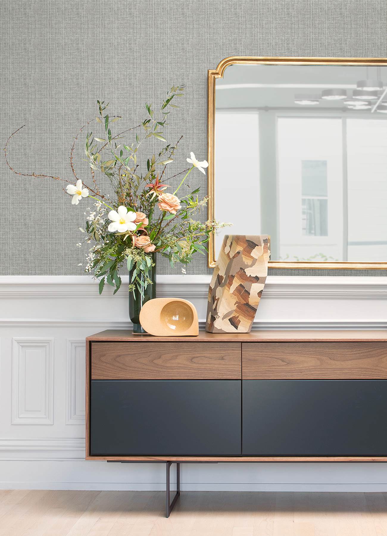 Kantera Grey Fabric Texture Wallpaper