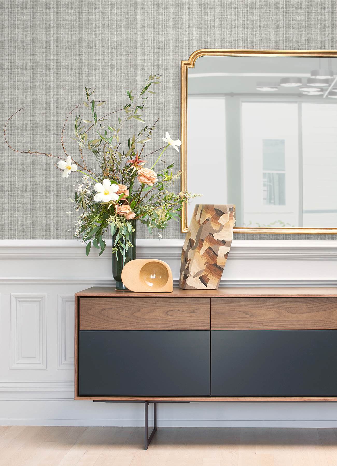 Kantera Light Grey Fabric Texture Wallpaper