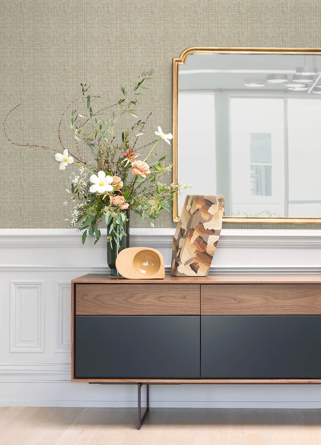 Kantera Chestnut Fabric Texture Wallpaper