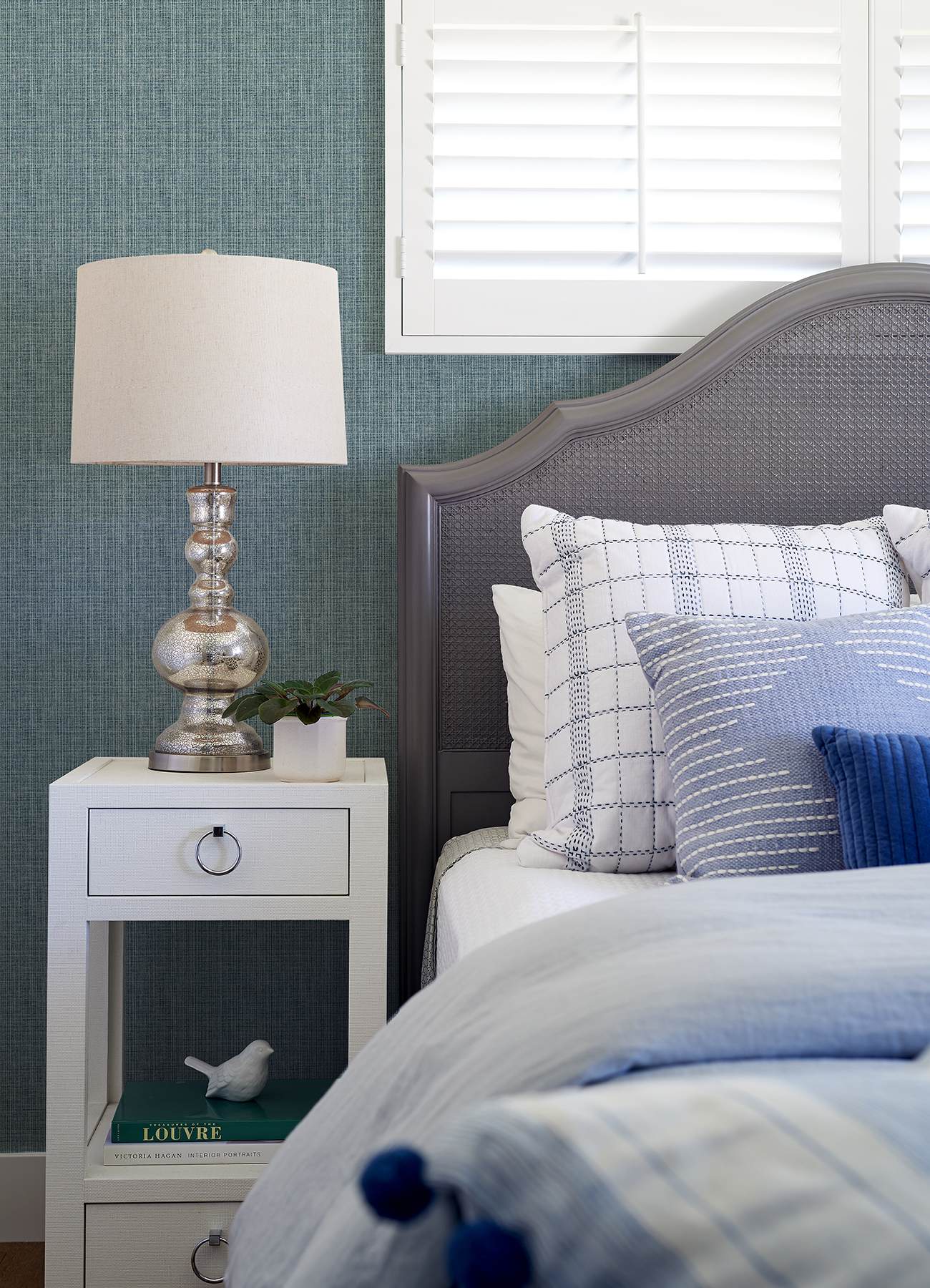 Kantera Blue Fabric Texture Wallpaper