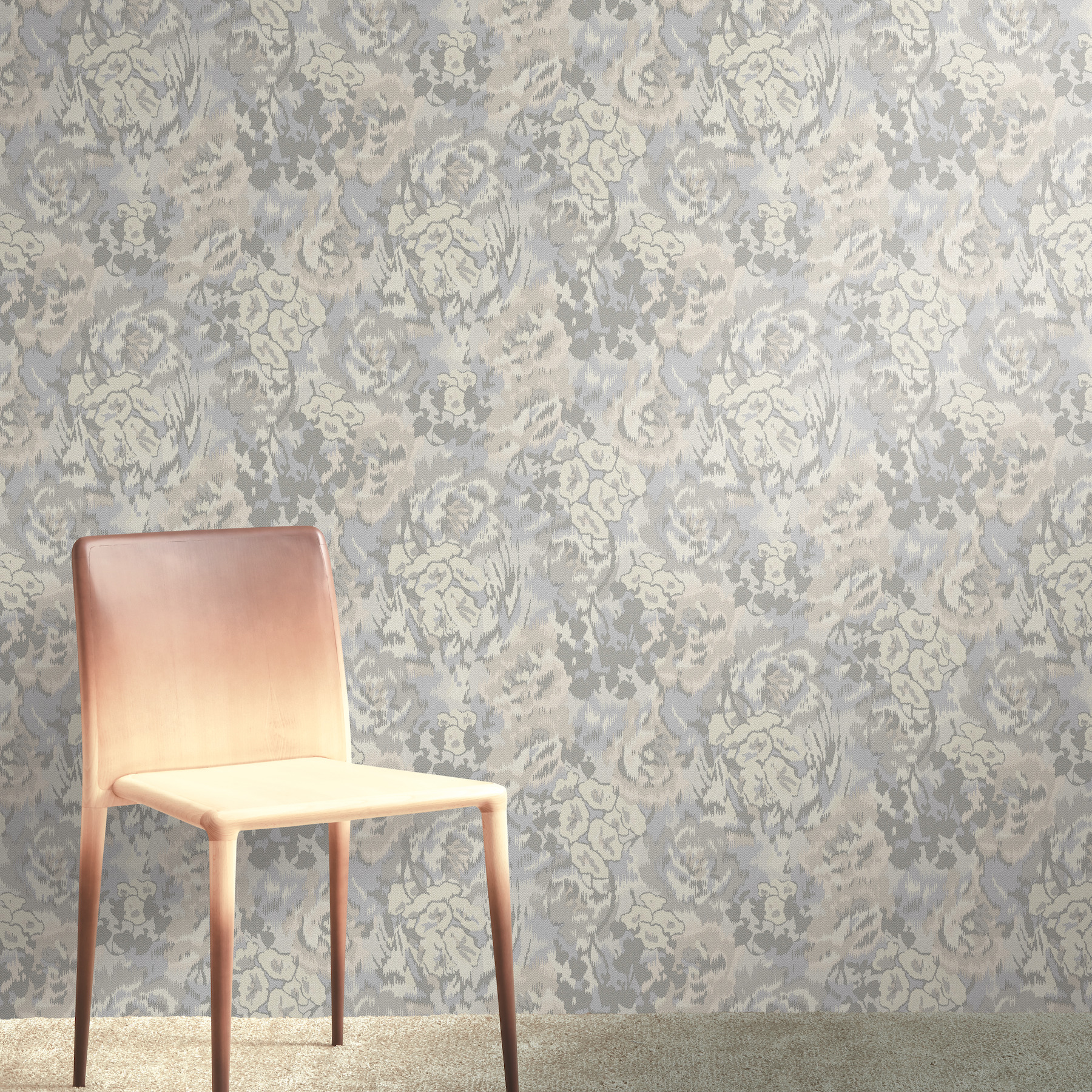 Flower Pot Grey Wallpaper
