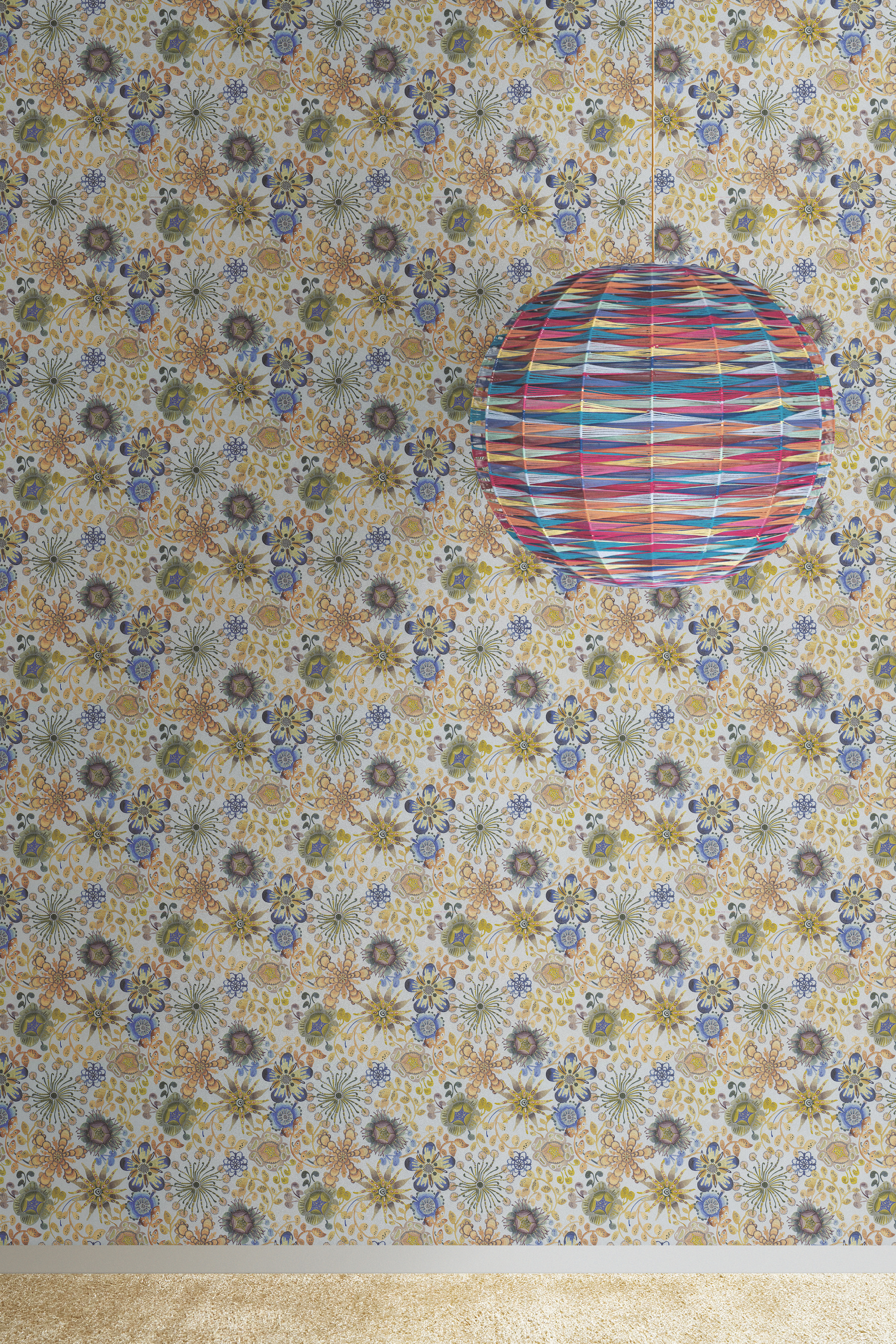 Magic Garden Blue & Green Wallpaper